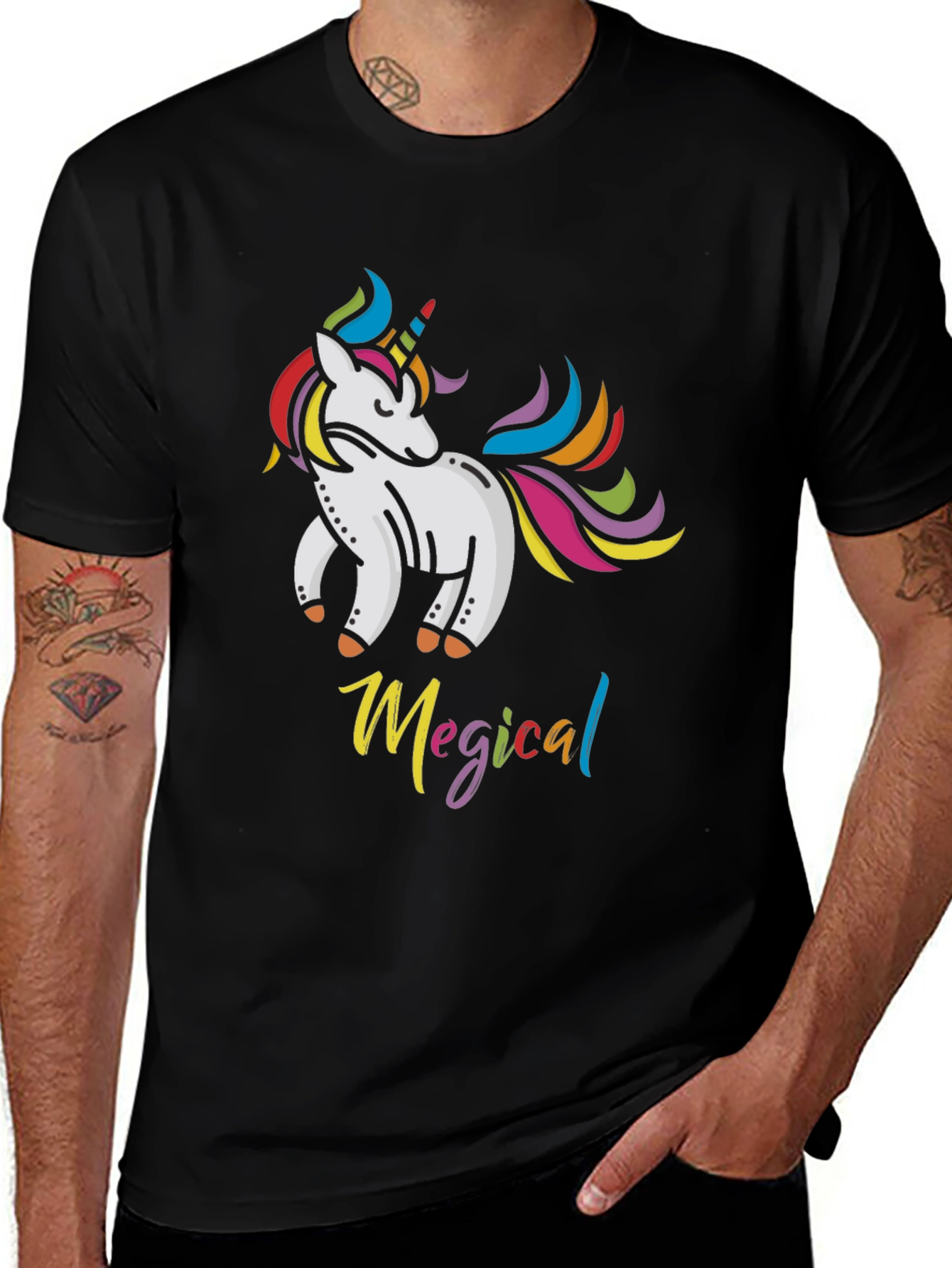Variant 9 of Magical Unicorn Black T-Shirt
