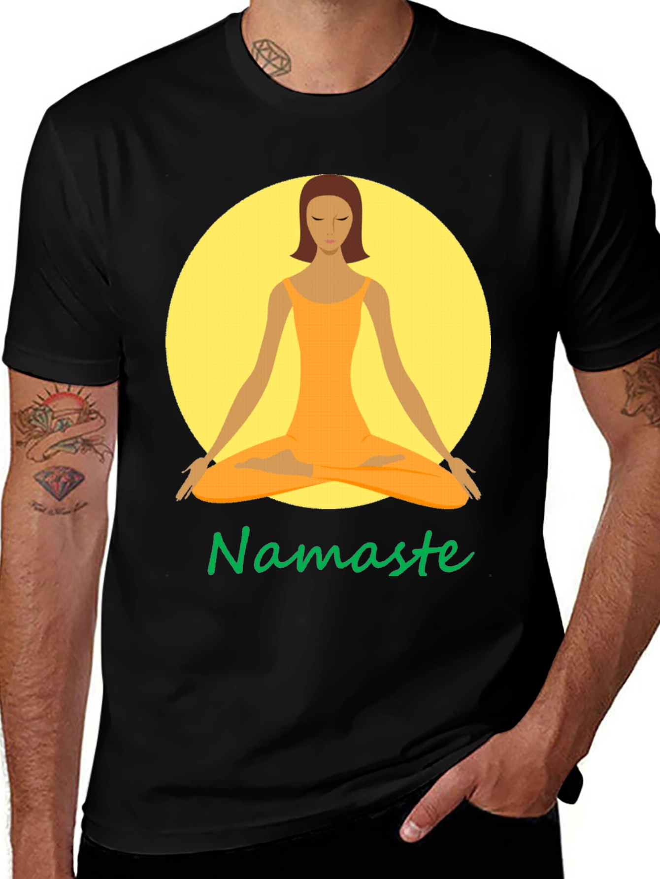 Variant 26 of Namaste Yoga Graphic Tee - Meditating Woman T-Shirt
