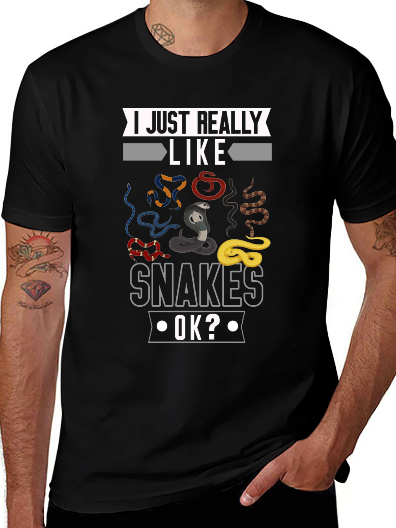 Variant 23 of I Just Really Like Snakes OK? Graphic Tee