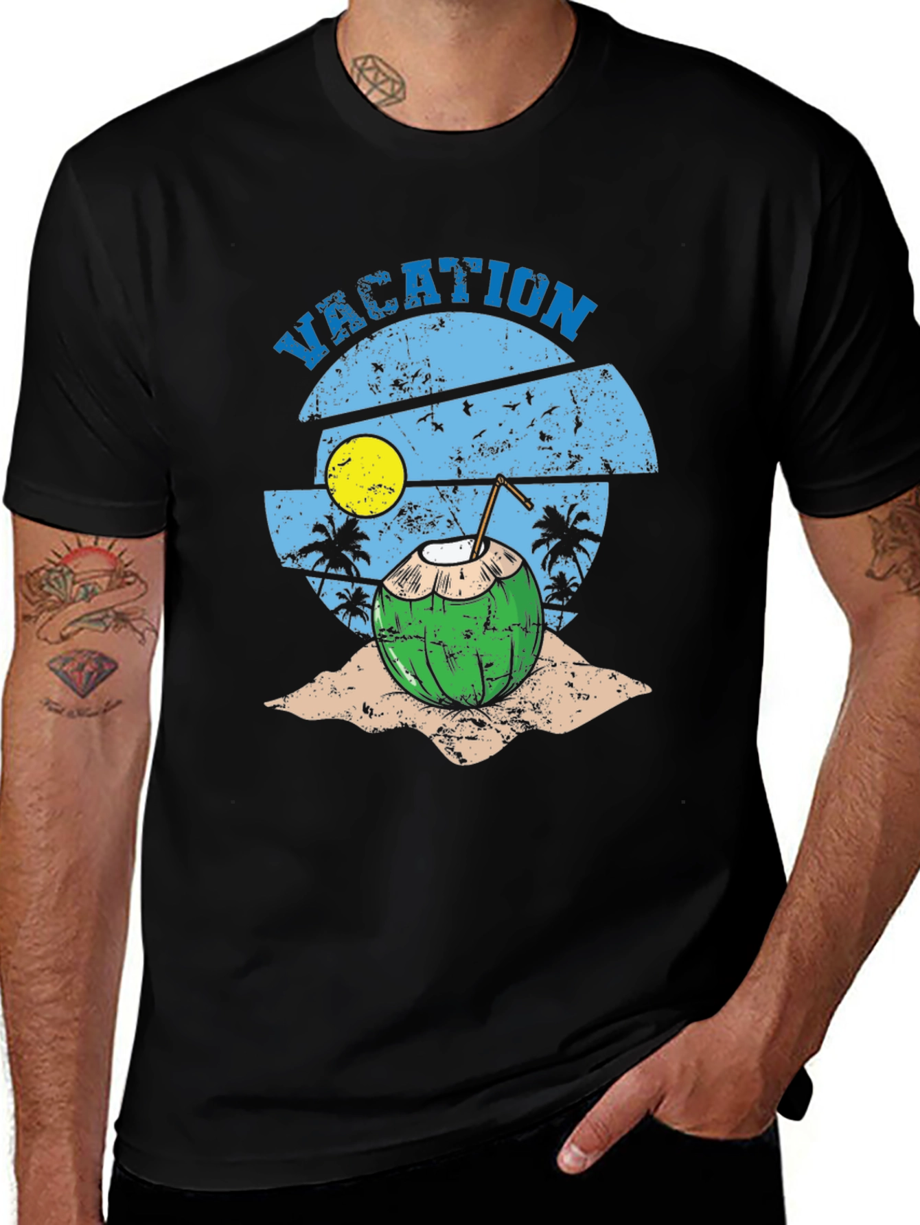 Variant 15 of Vacation Coconut Tee - Relaxed Tropical Vibes