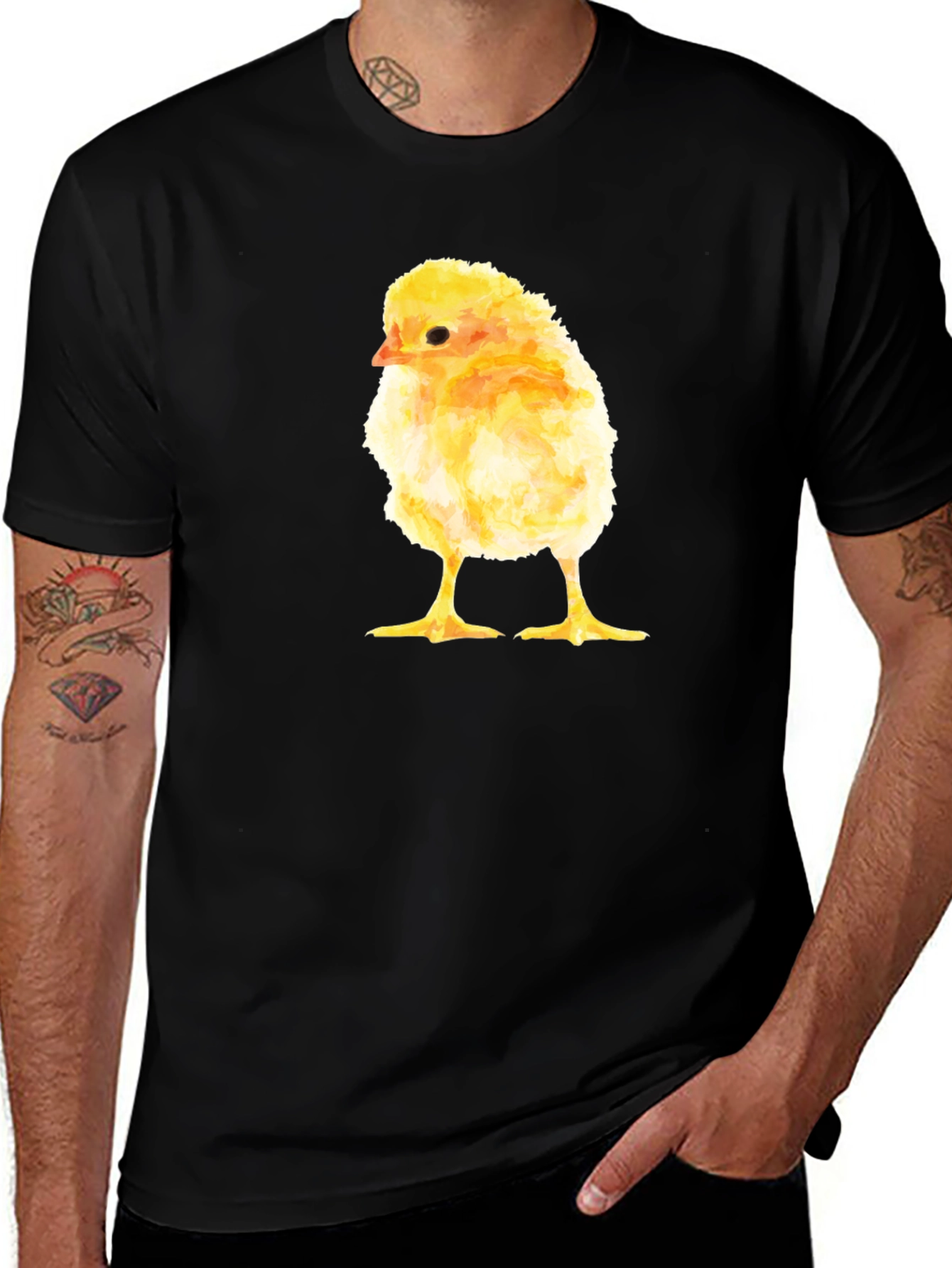 Variant 16 of Cute Chick Graphic Black T-Shirt