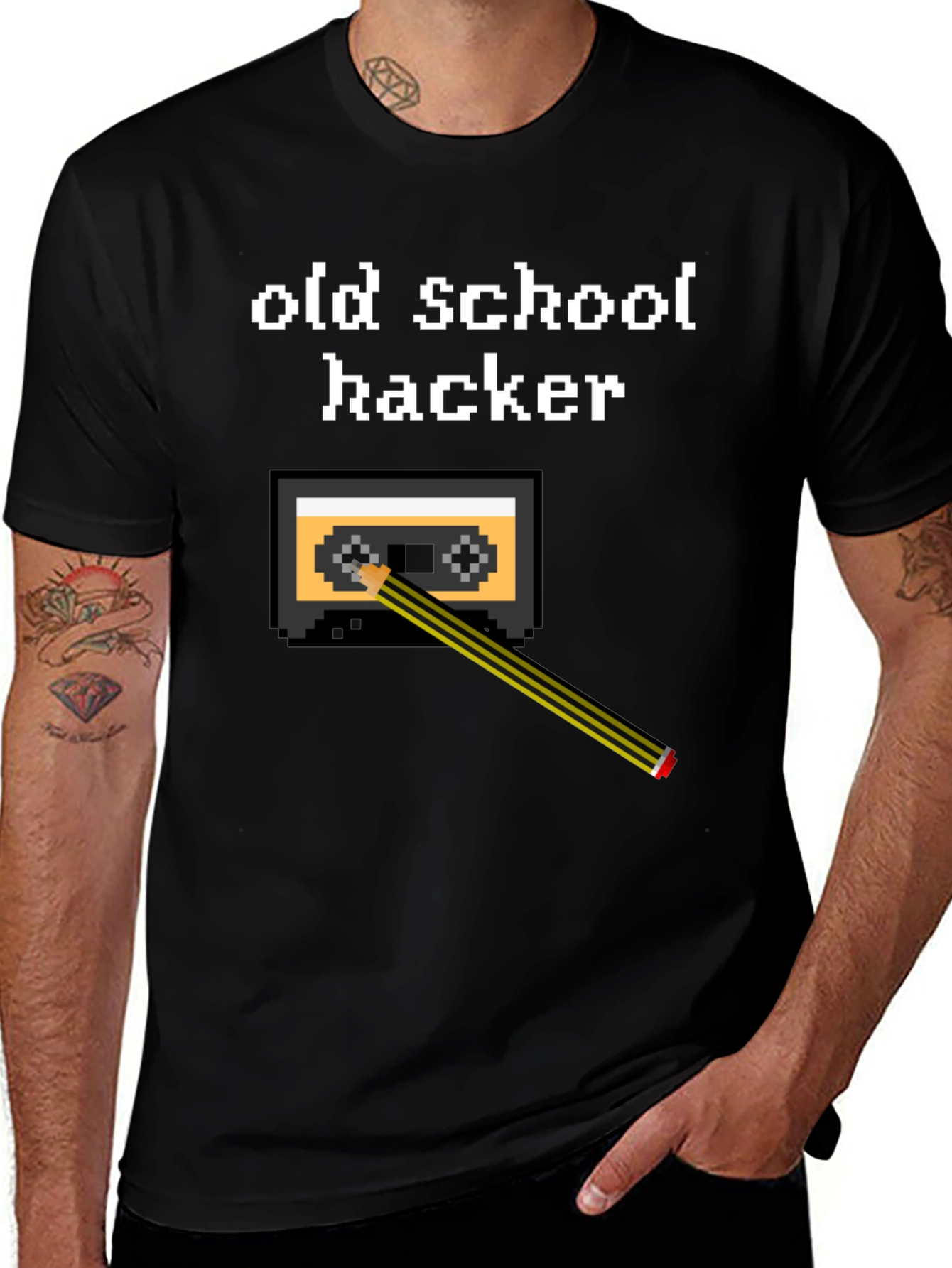 Old School Hacker T-Shirt - Retro Cassette Design