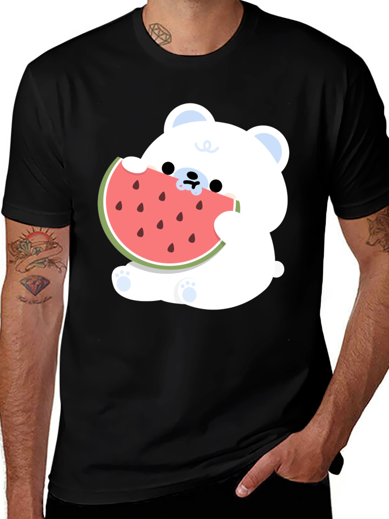 Variant 25 of Cute Bear Watermelon Graphic T-Shirt