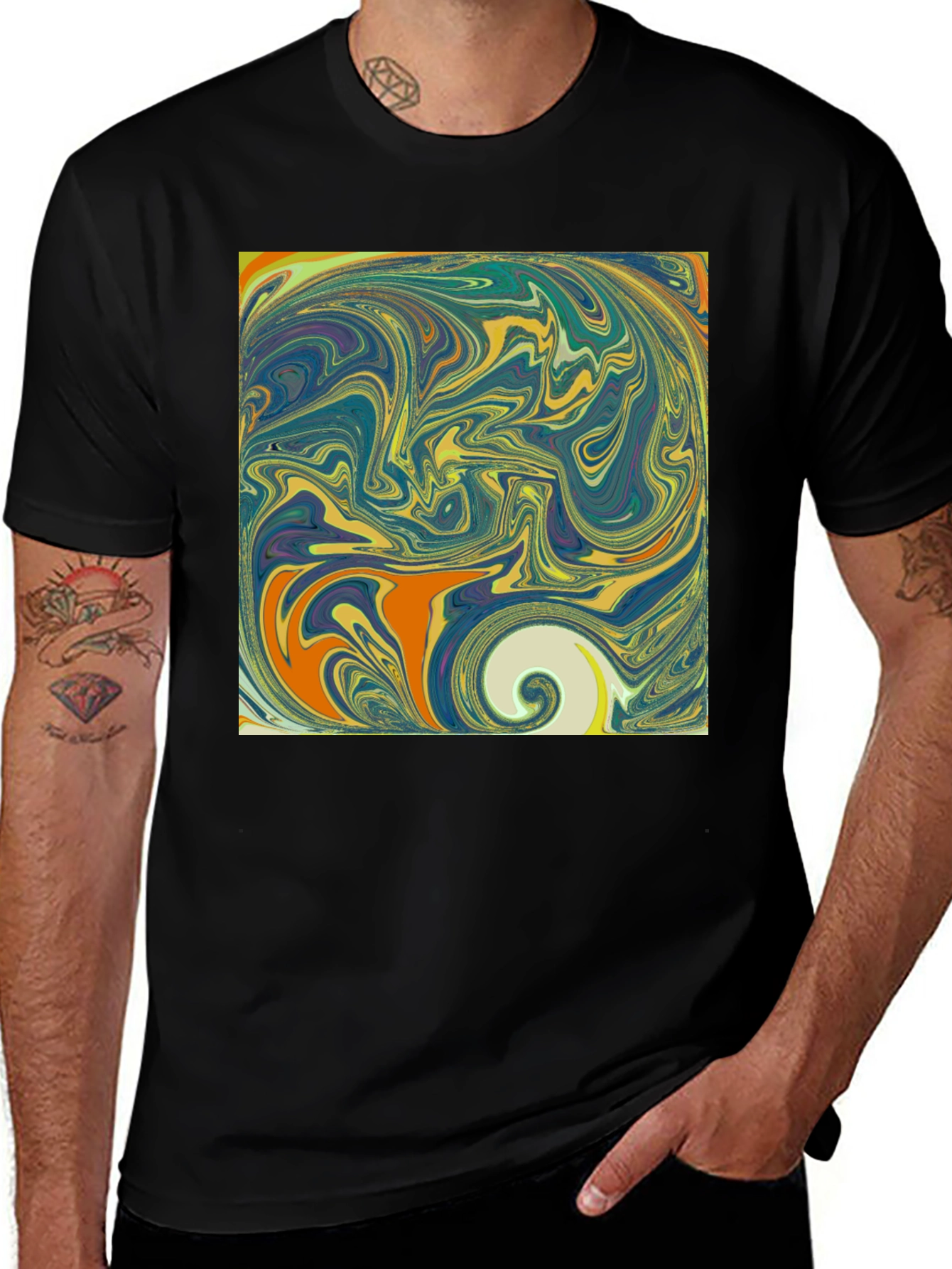 Variant 26 of Abstract Swirl Graphic Tee - Modern Art T-Shirt