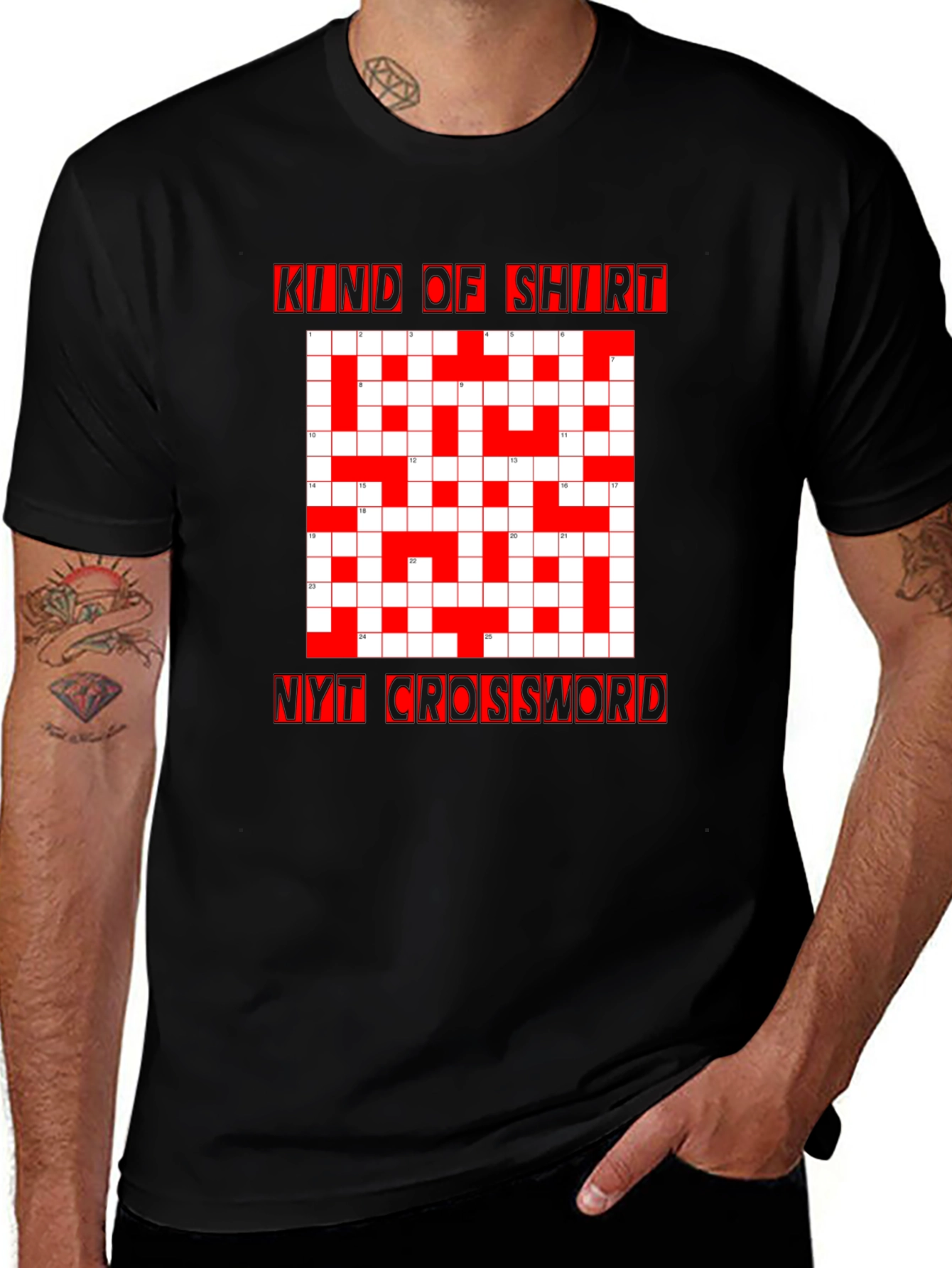 Variant 11 of Kind of Shirt NYT Crossword Black Tee