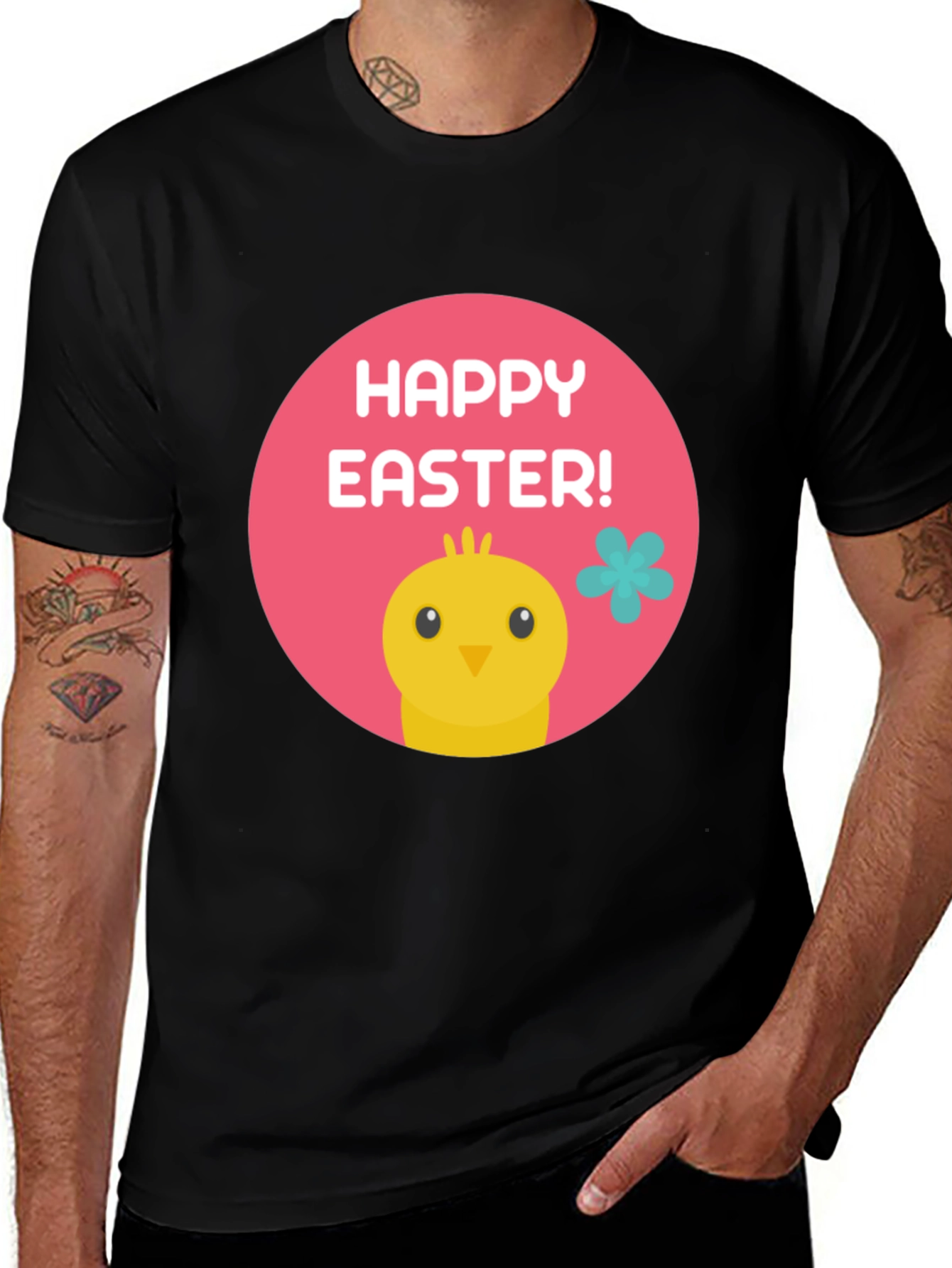 Variant 19 of Happy Easter Chick T-Shirt - Black