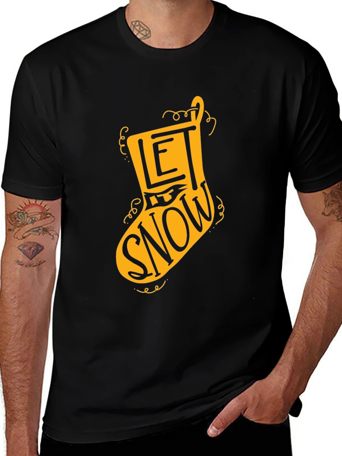 Let It Snow Christmas Stocking T-Shirt