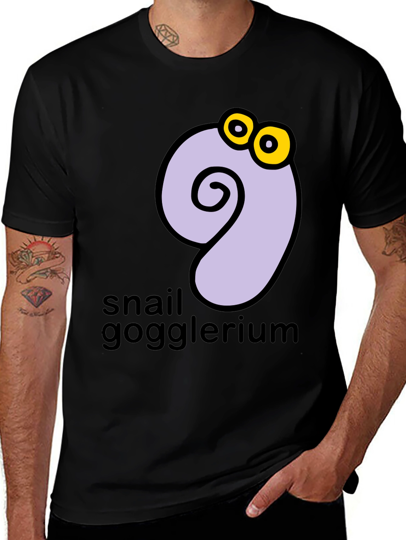Variant 7 of Snail Gogglerium Black T-Shirt