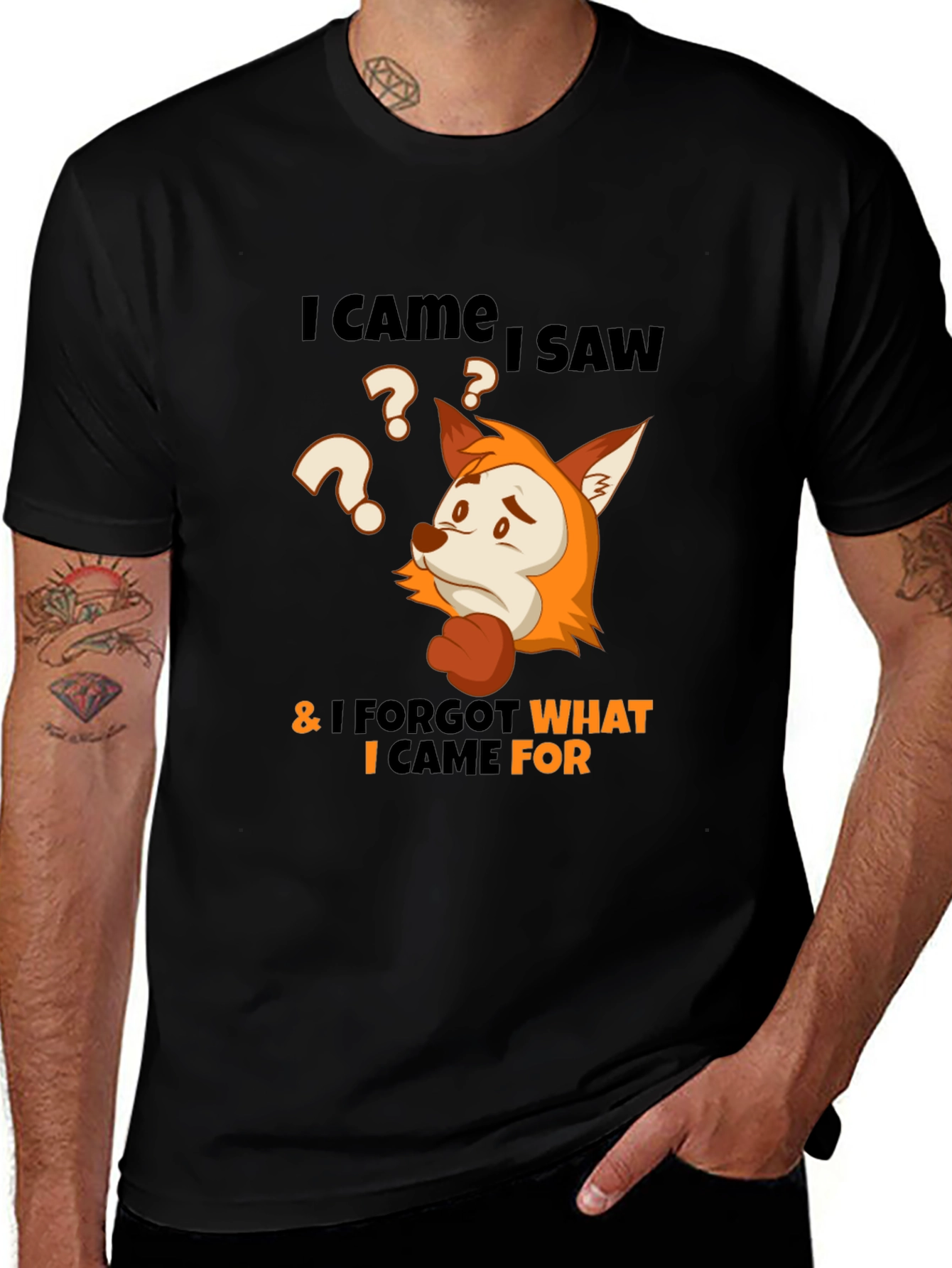 Variant 24 of I Came I Saw I Forgot Funny Fox T-Shirt