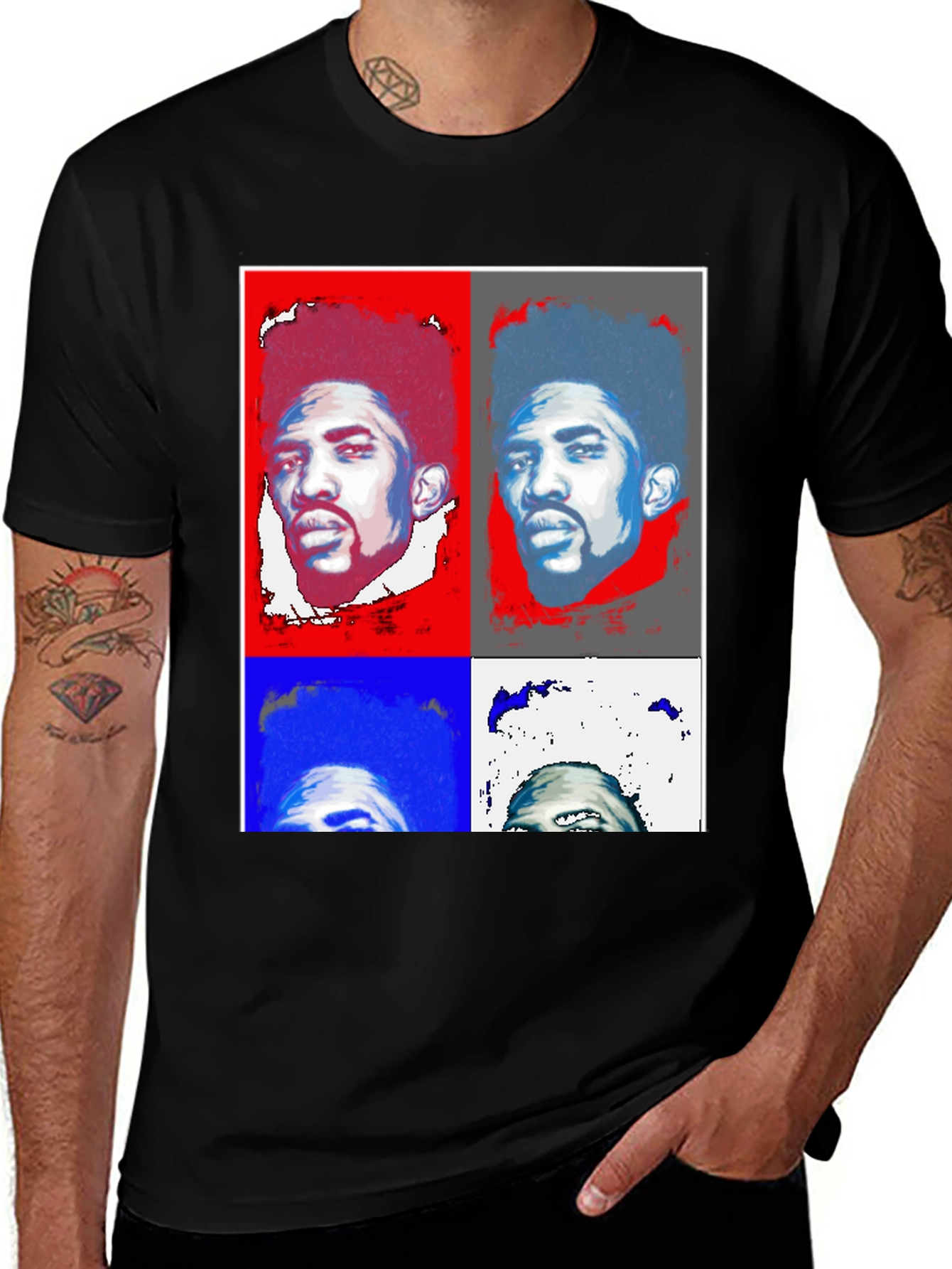 Variant 23 of Pop Art Portrait Black T-Shirt