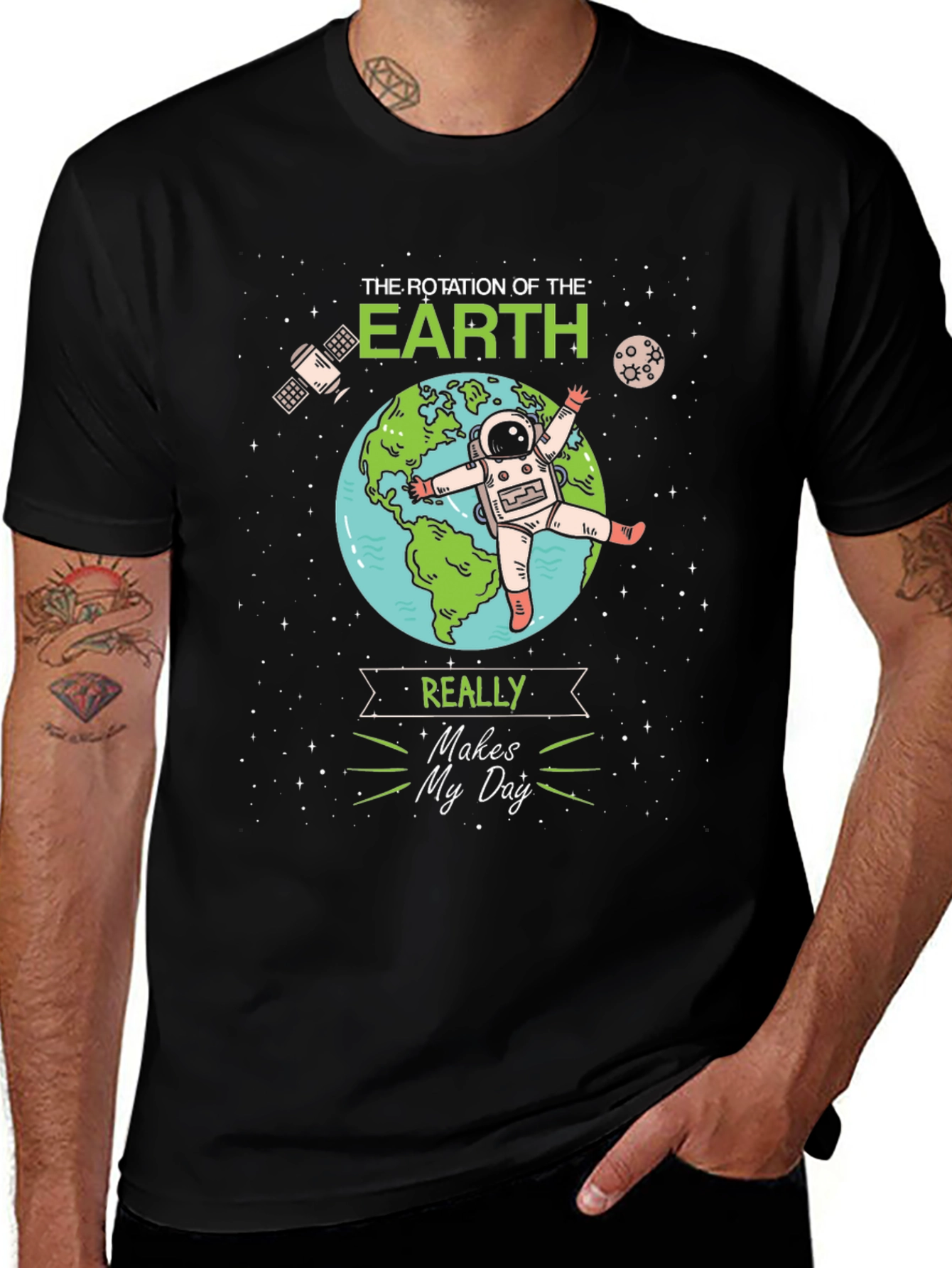 Variant 8 of Rotation of Earth T-Shirt - Astronaut in Space