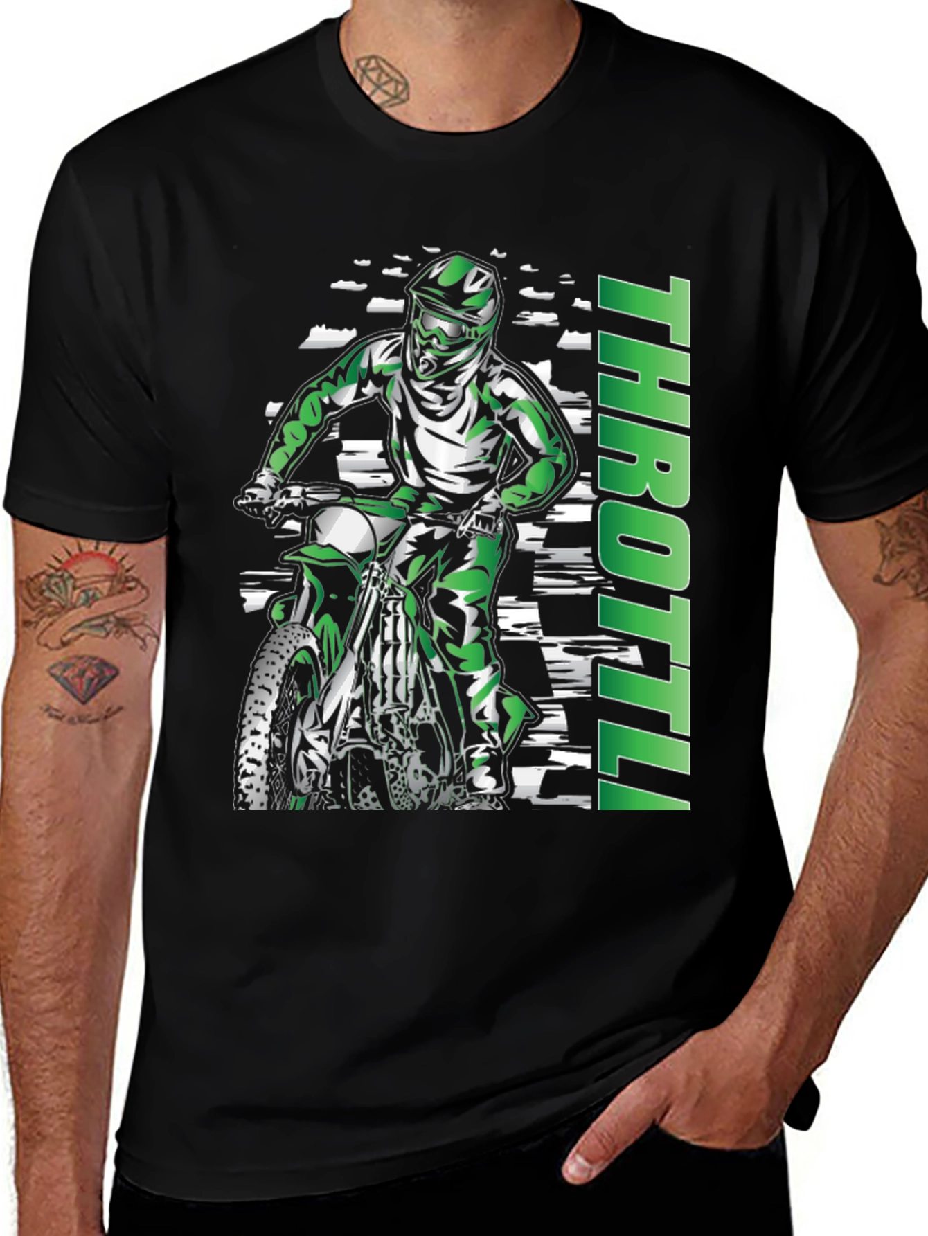 Variant 20 of Throttle Motorcycle Graphic T-Shirt - Black