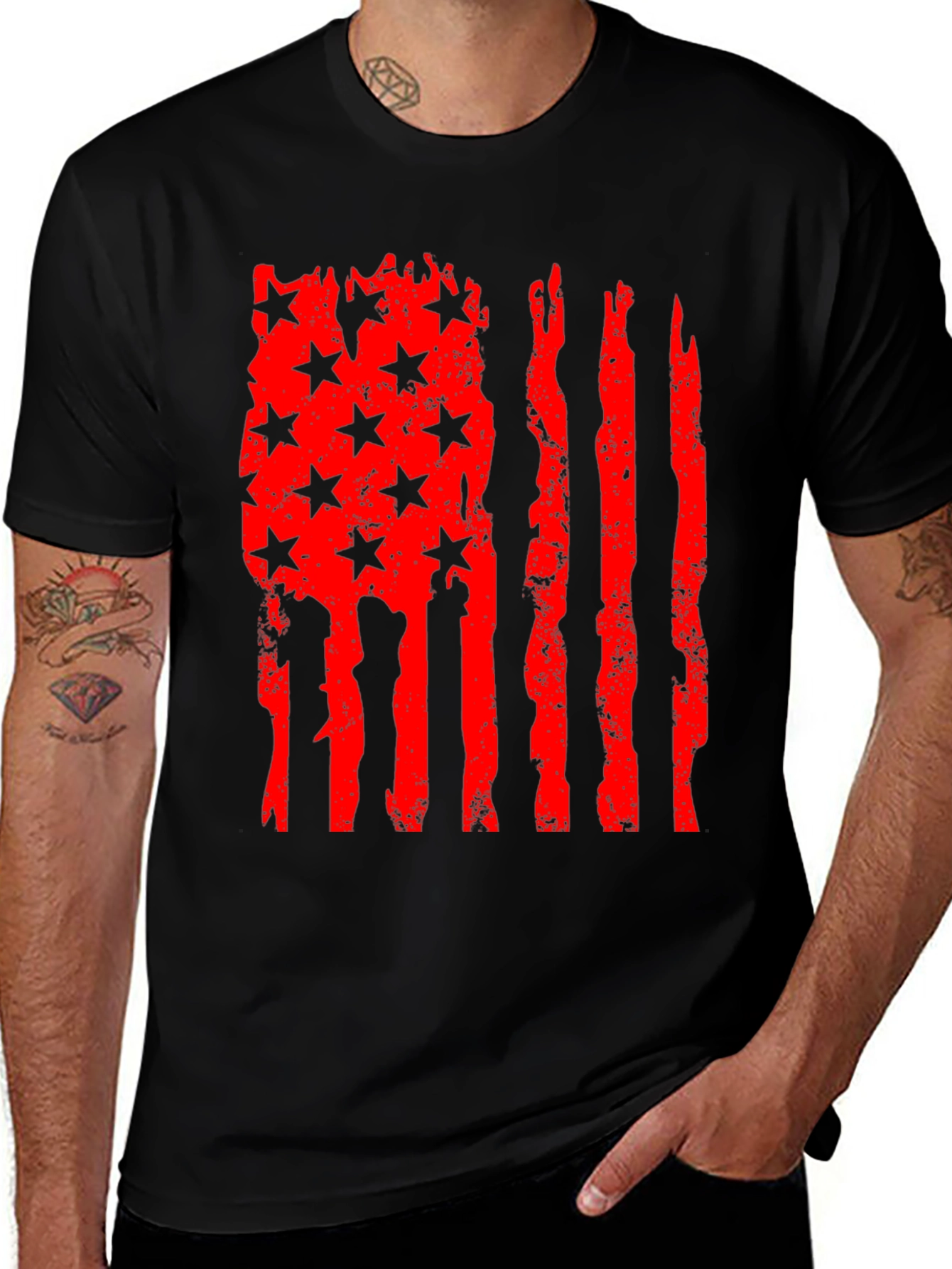 Variant 13 of American Flag Distressed Graphic Tee