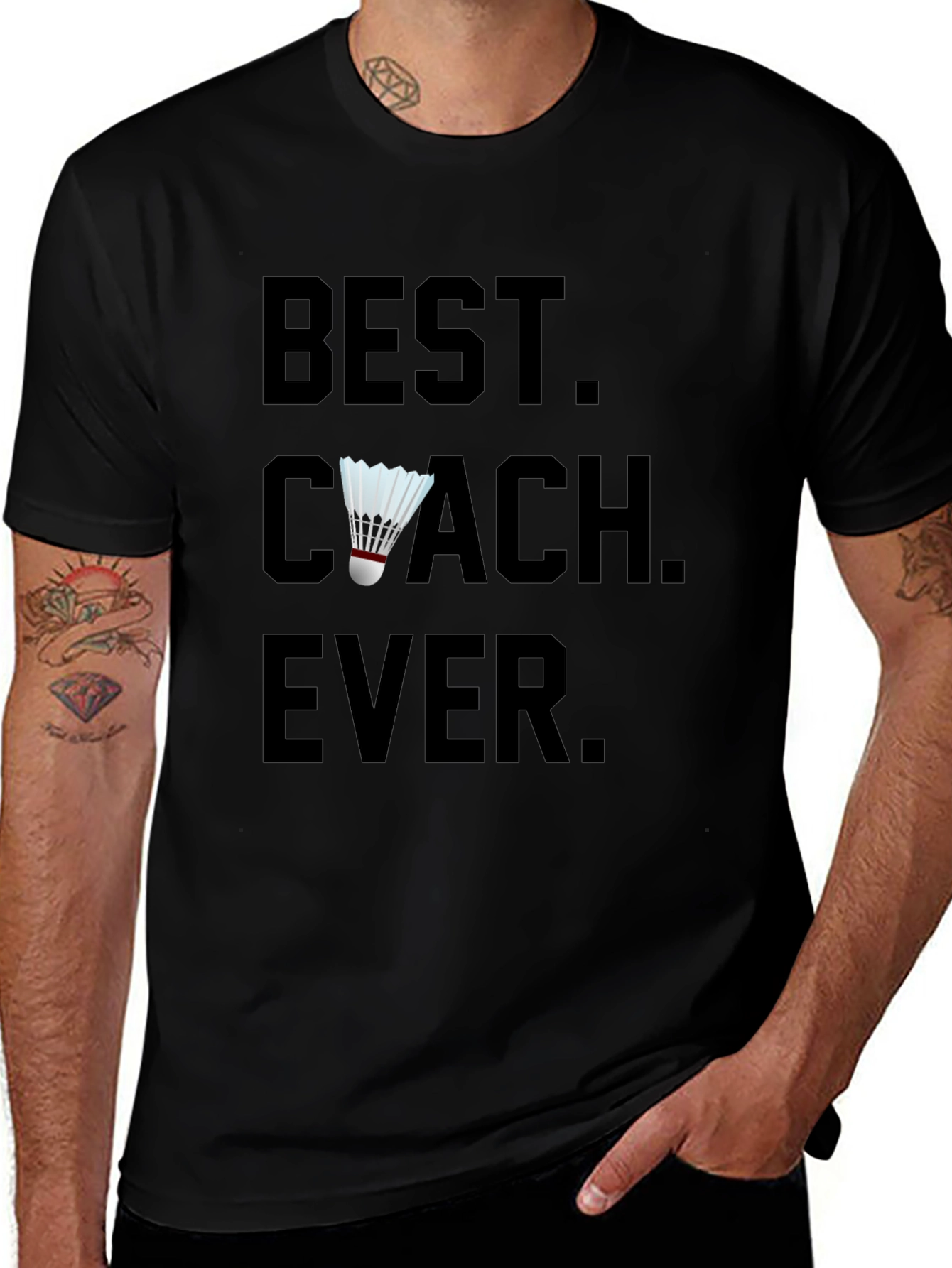 Variant 24 of Best Coach Ever Shuttlecock T-Shirt