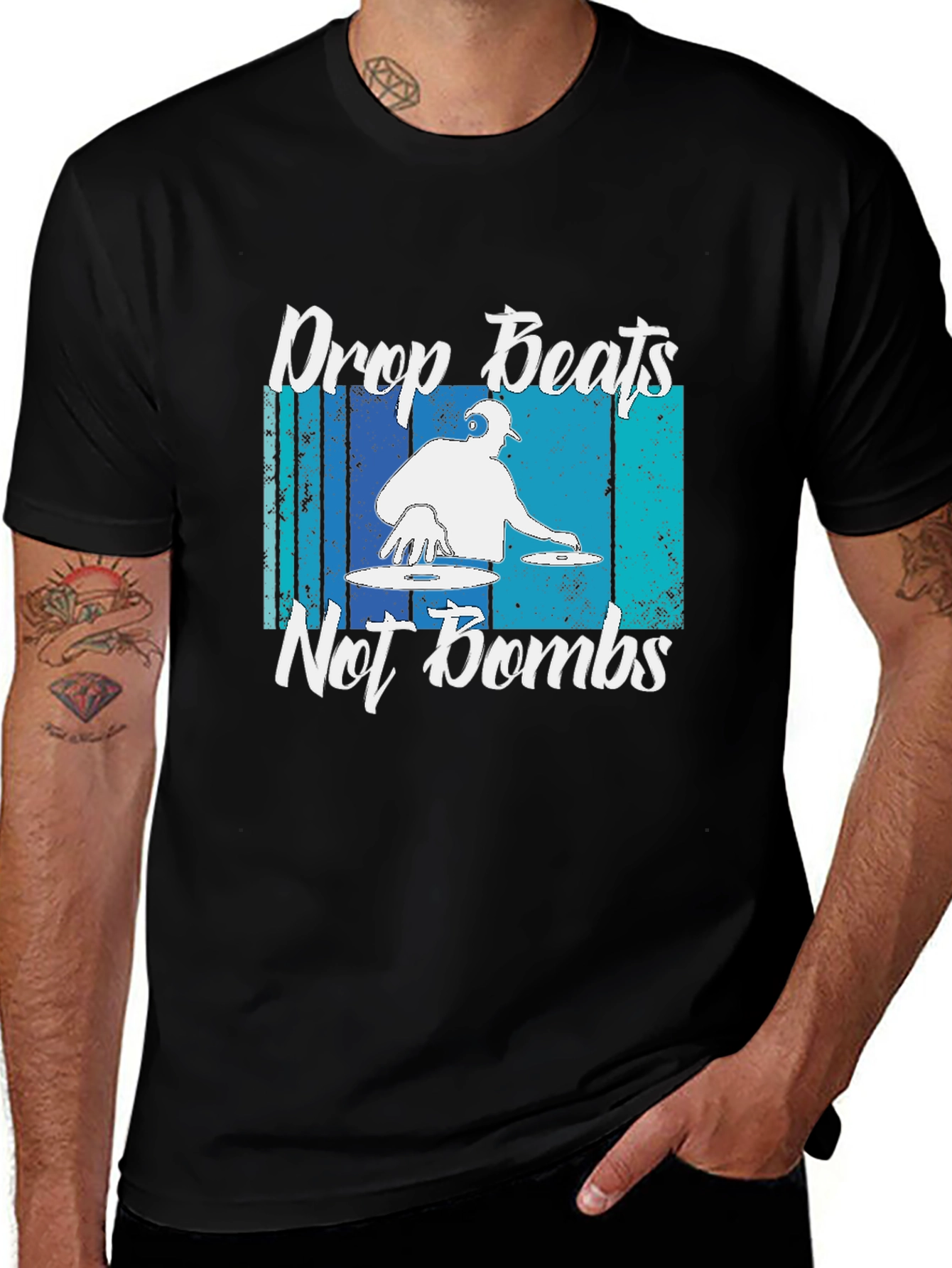 Variant 28 of Drop Beats Not Bombs Graphic T-Shirt