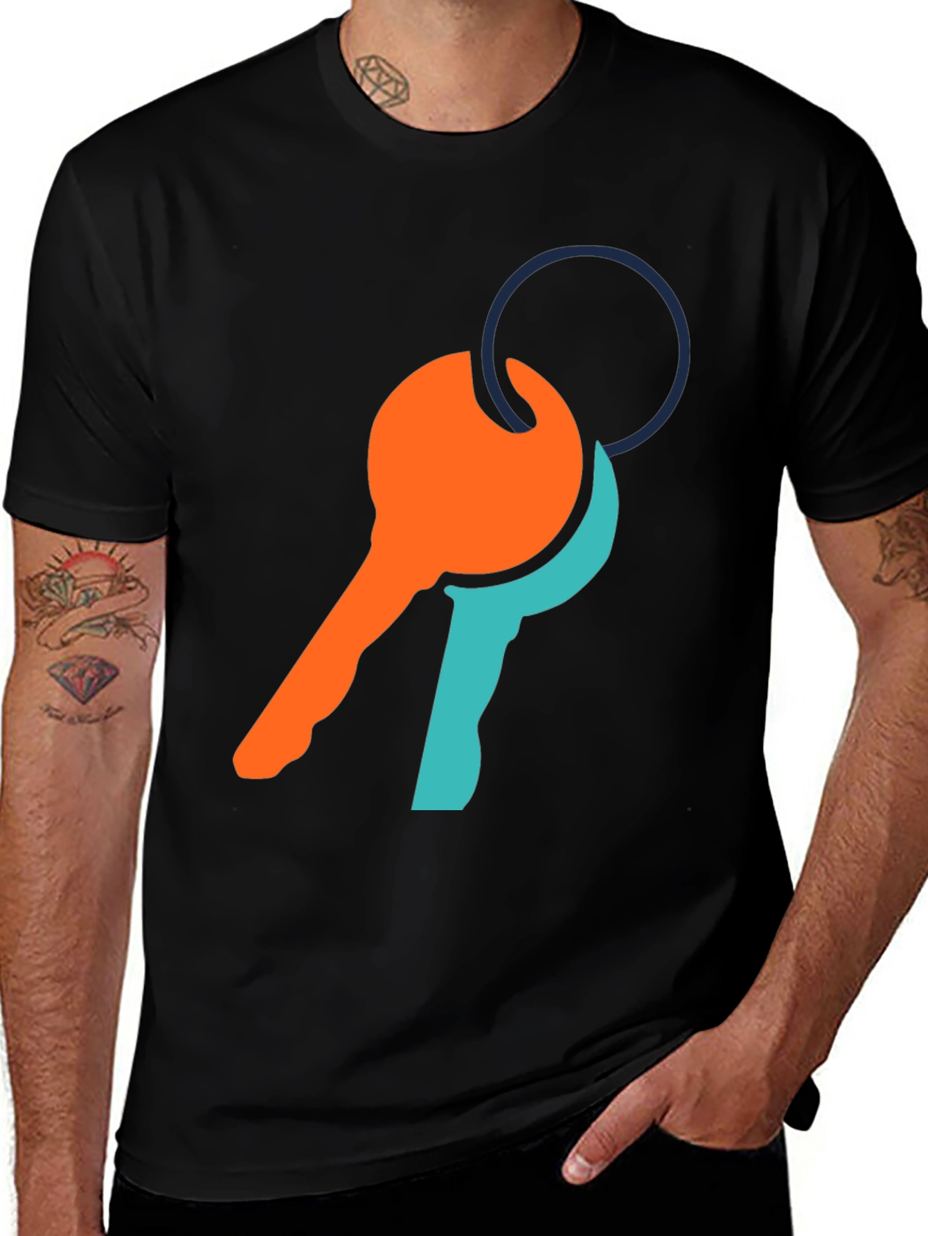 Variant 8 of Modern Key Graphic Tee - Casual Comfort