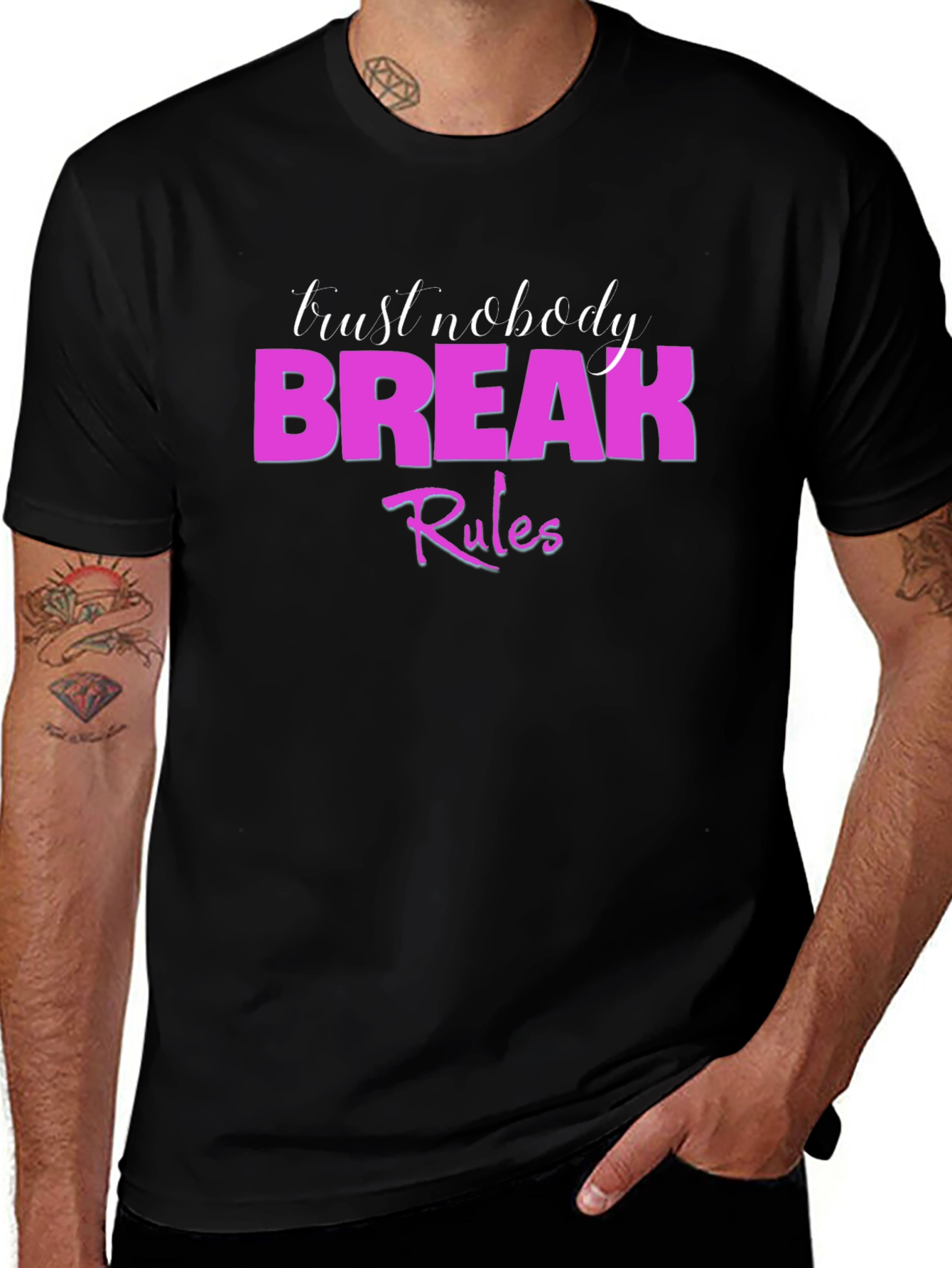 Variant 16 of Trust Nobody Break Rules Graphic Tee