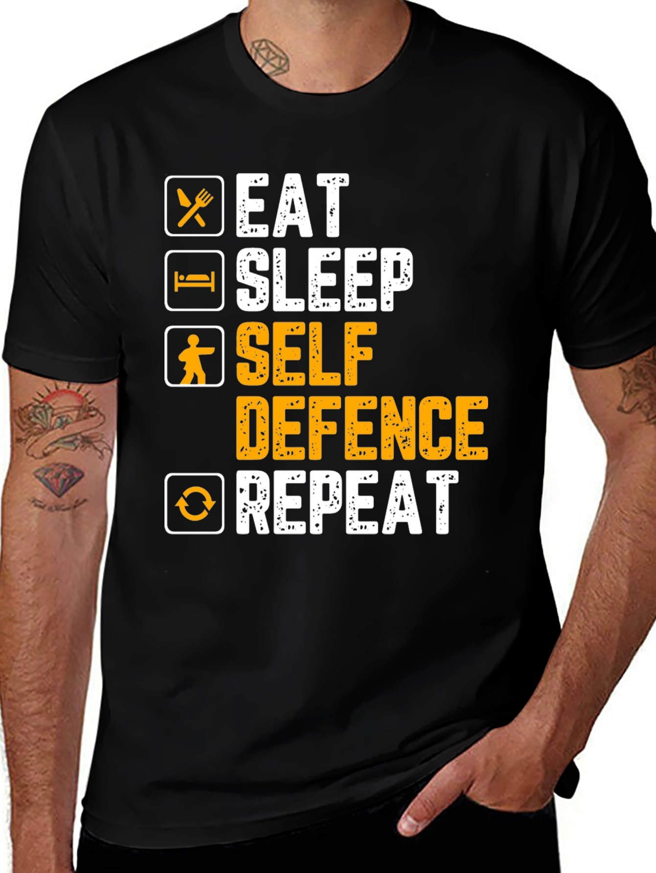 Variant 15 of Eat Sleep Self Defence Repeat T-Shirt