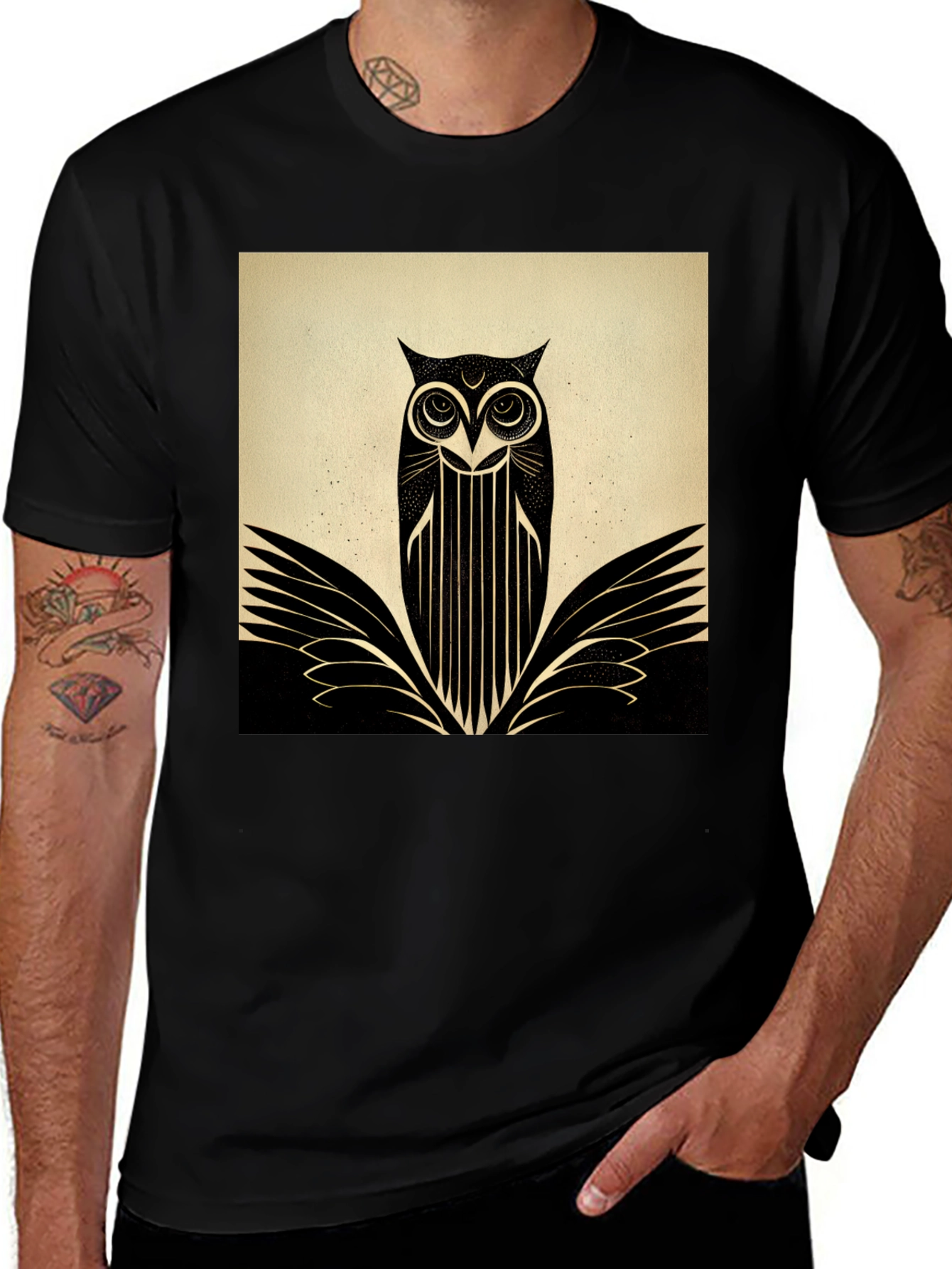 Variant 5 of Art Deco Owl T-Shirt