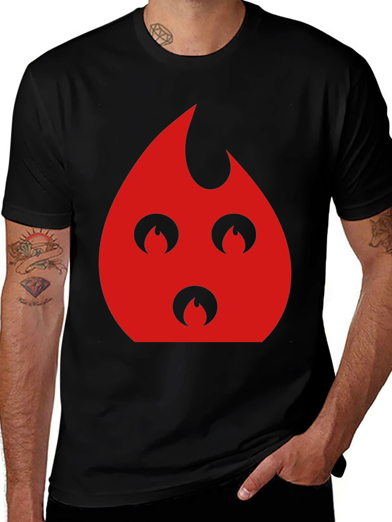 Variant 9 of Flame Graphic Tee - Men's Black T-Shirt