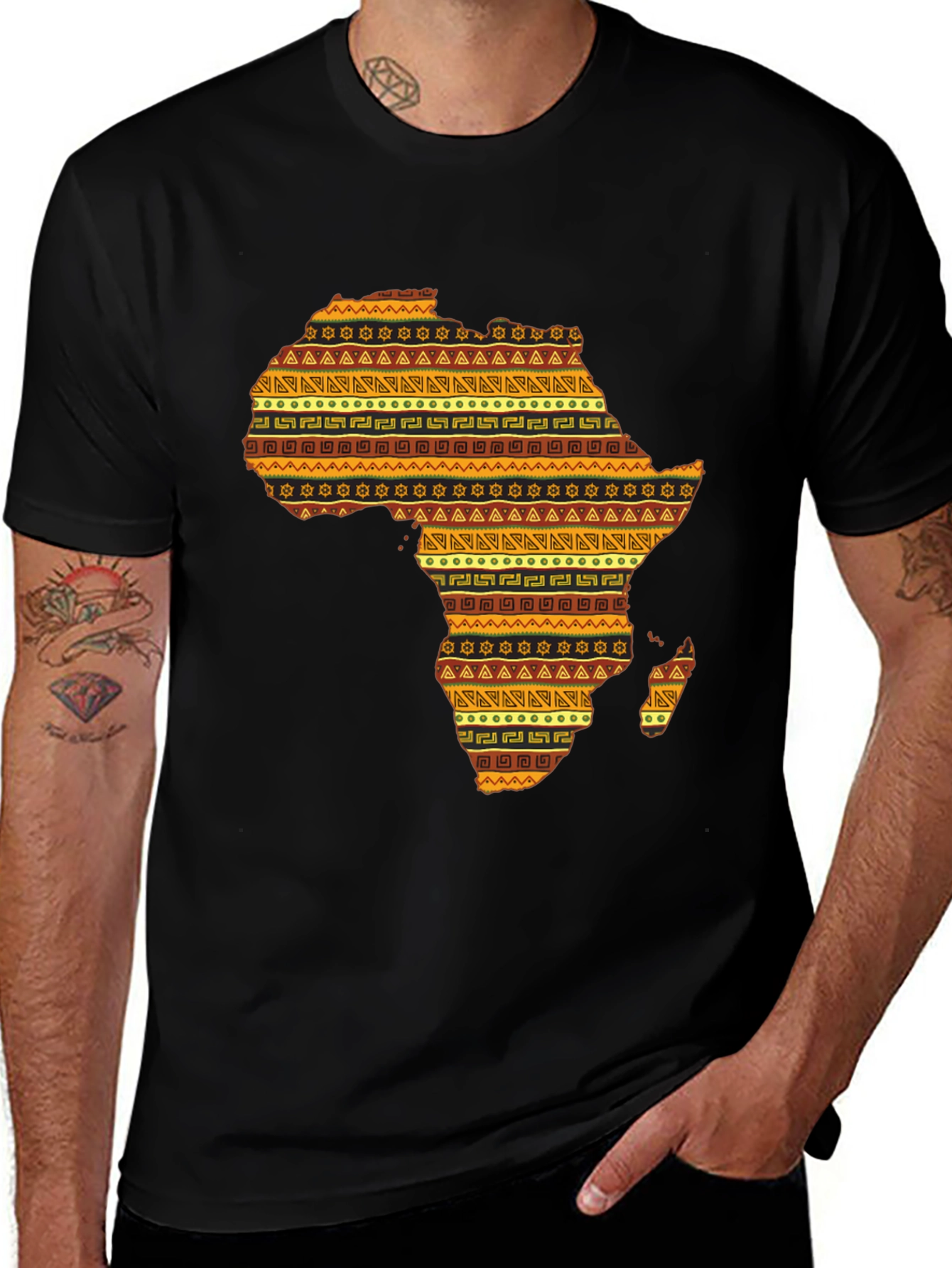 Variant 24 of African Continent Patterned Men's T-Shirt