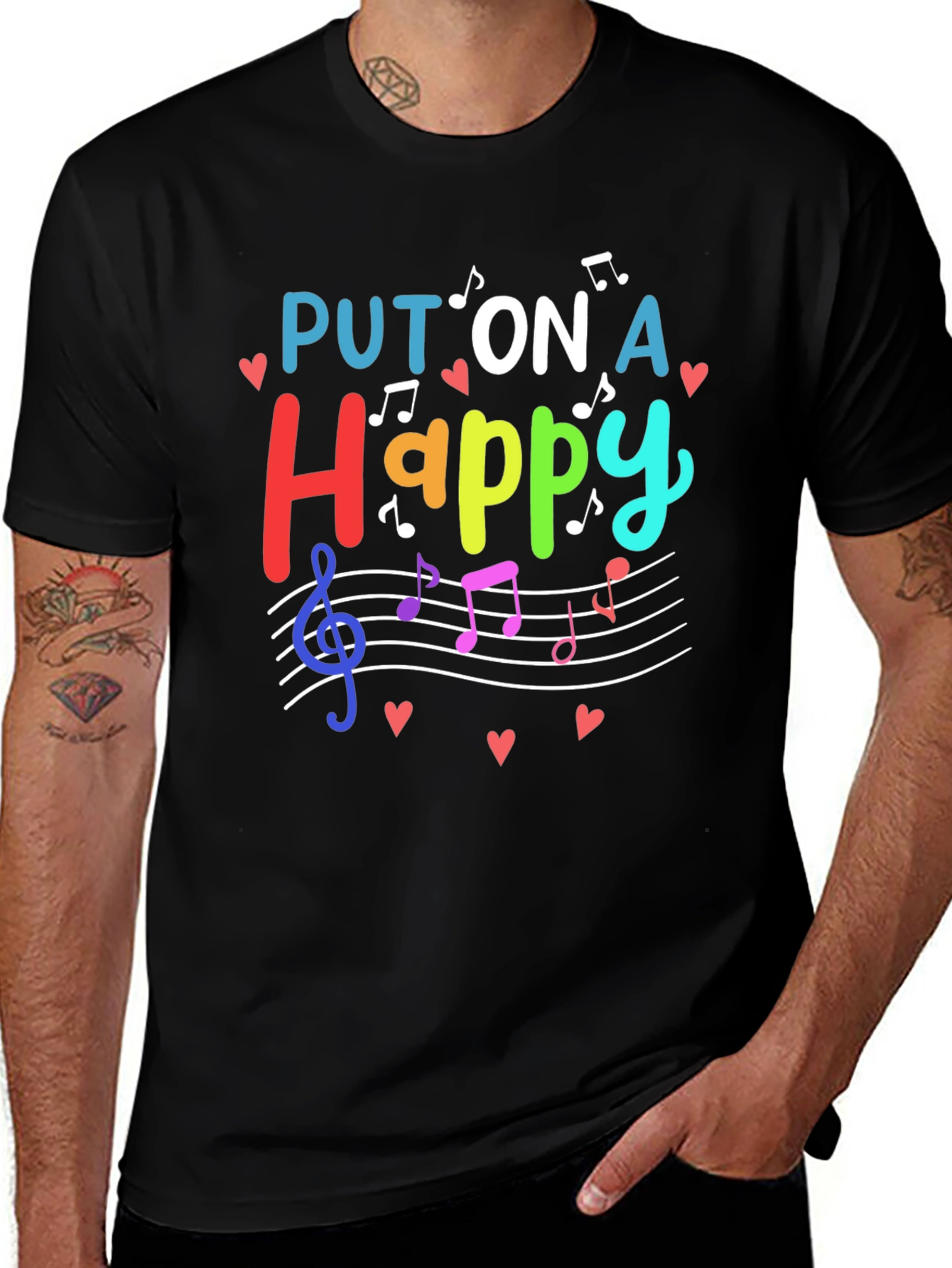 Put On A Happy Face Music T-Shirt