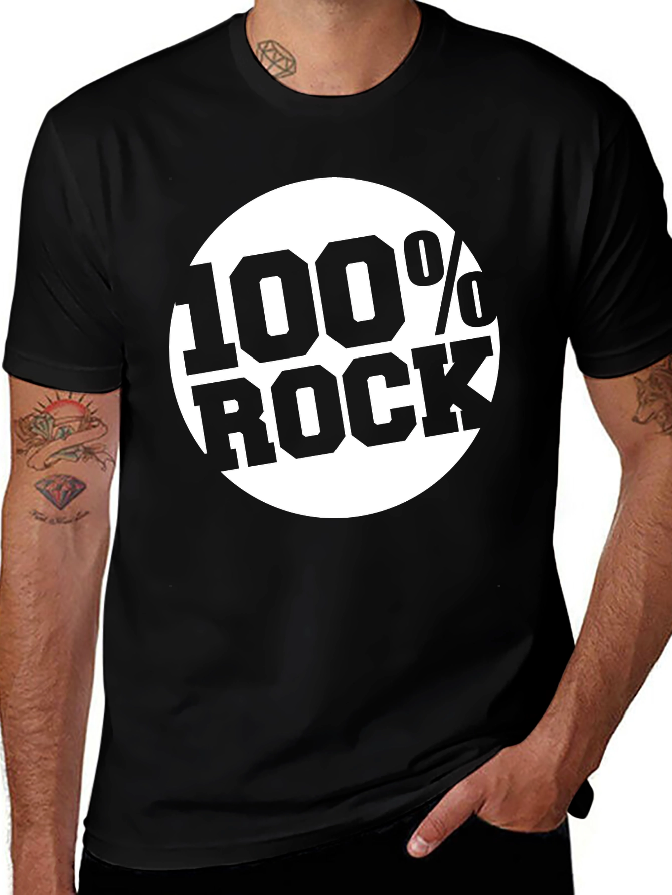 Variant 14 of 100% Rock Graphic Black T-Shirt