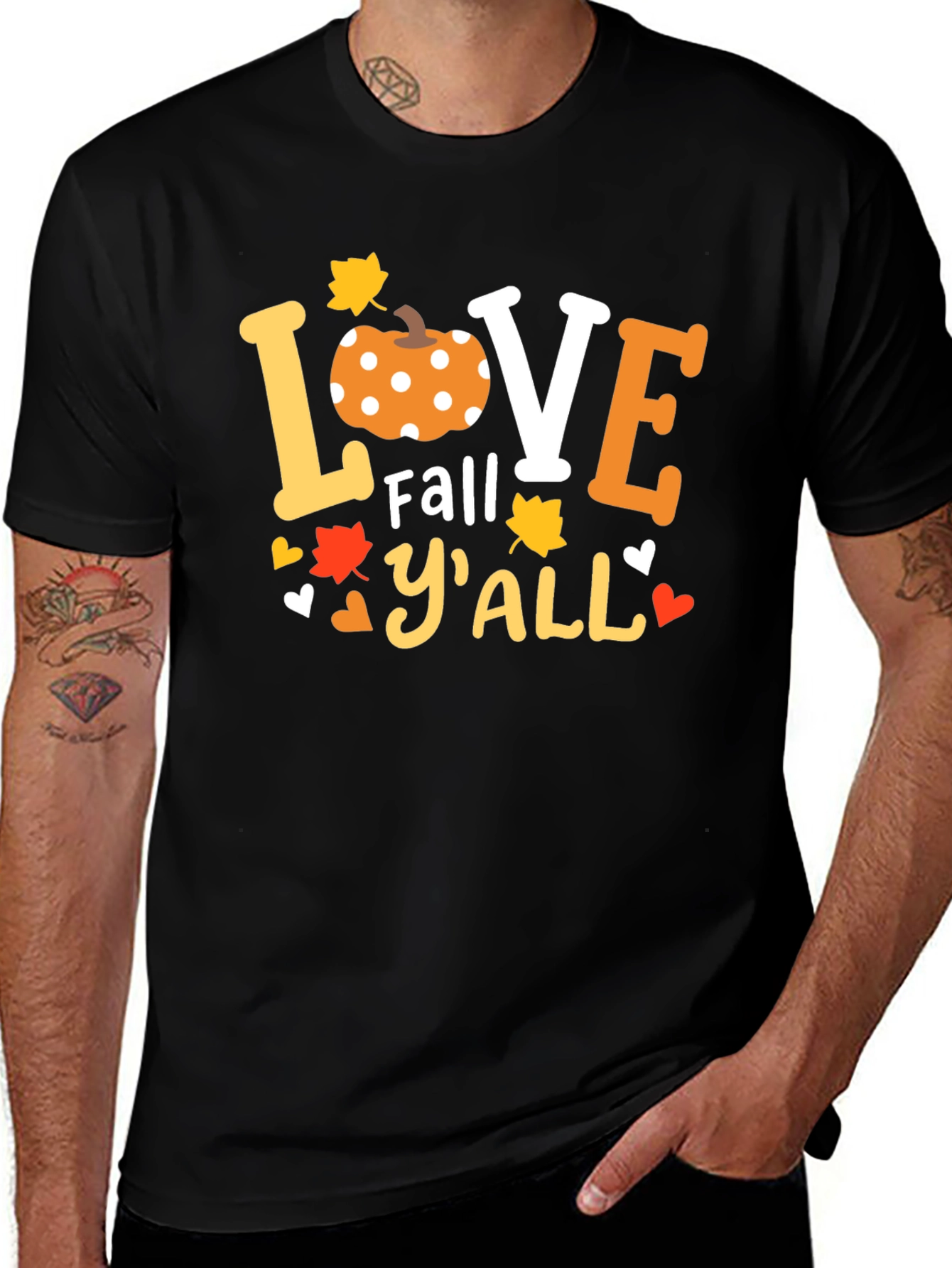 Variant 15 of Love Fall Y'all Pumpkin Graphic Tee