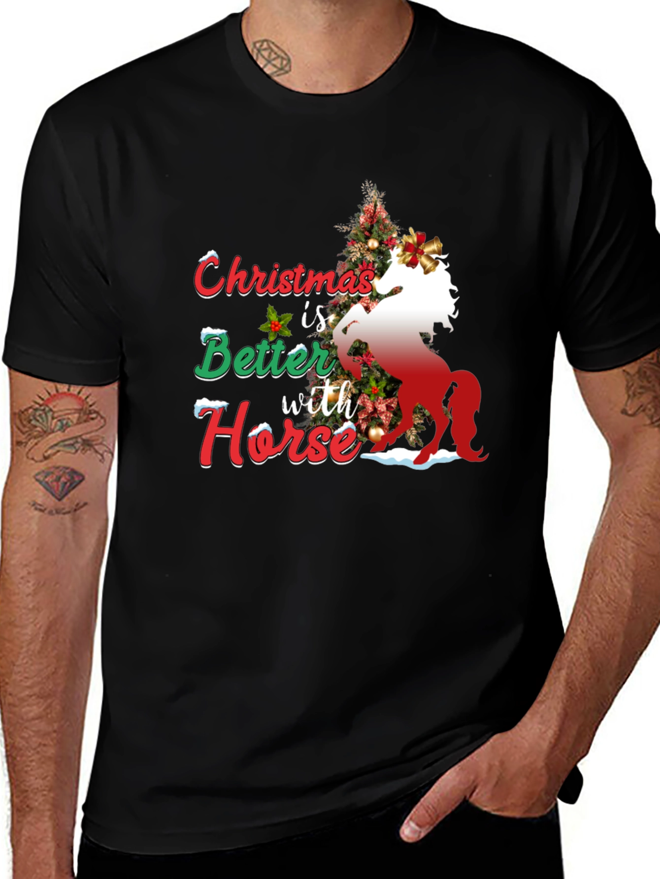 Christmas Horse T-Shirt: Holiday Festive Tee