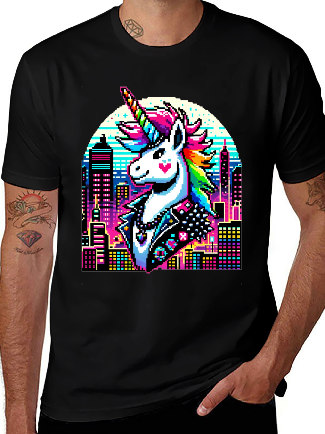 Variant 24 of Pixel Unicorn T-Shirt - 8-bit Rainbow Design