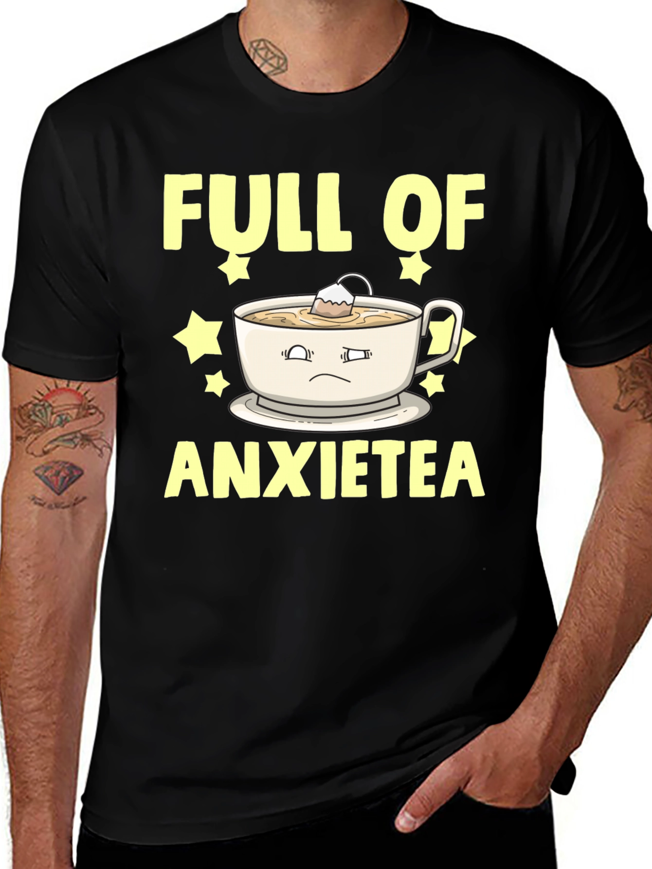 Variant 23 of Full of Anxietea Graphic Tee - Novelty T-Shirt