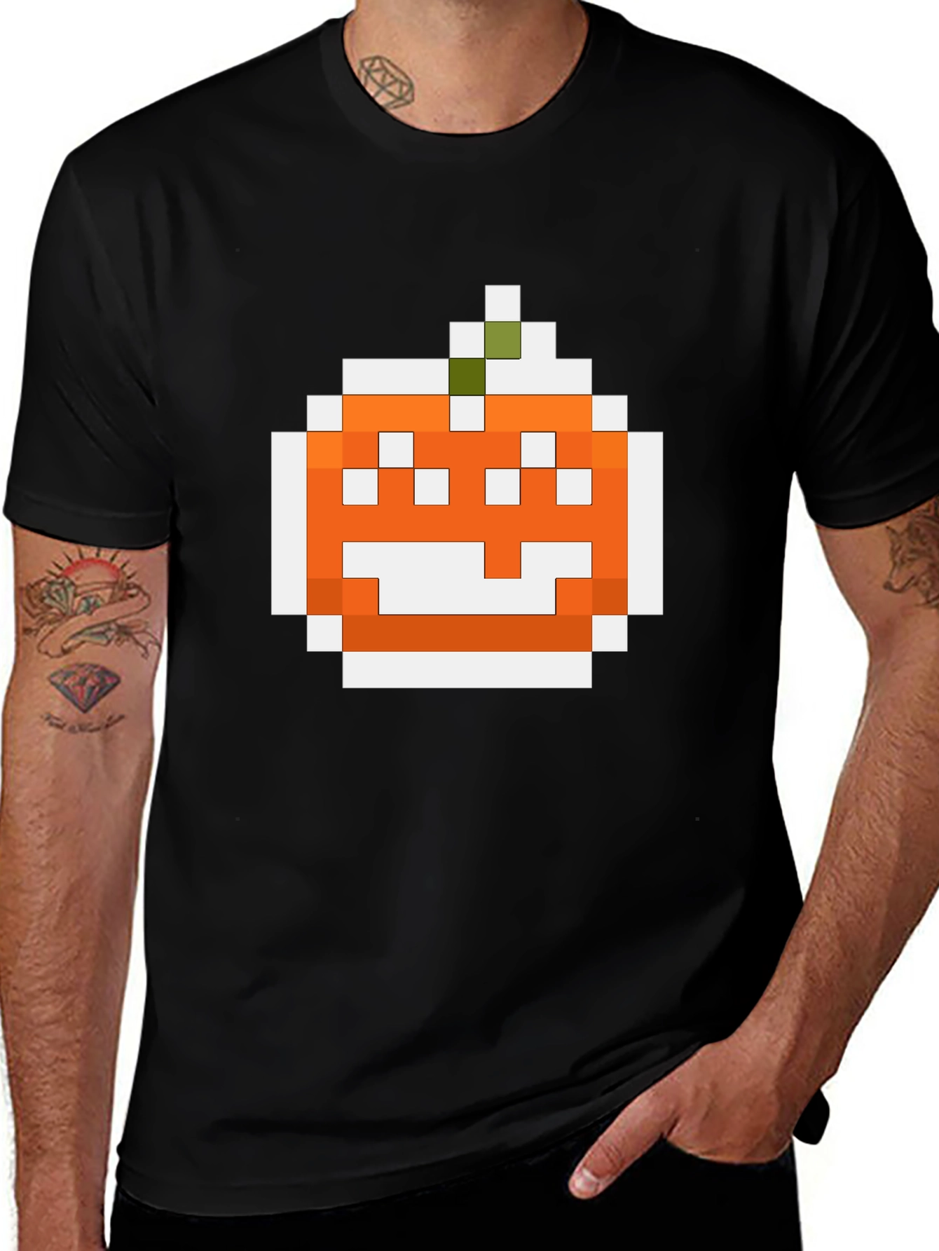 Variant 7 of Pixel Pumpkin Graphic Tee - Halloween Shirt