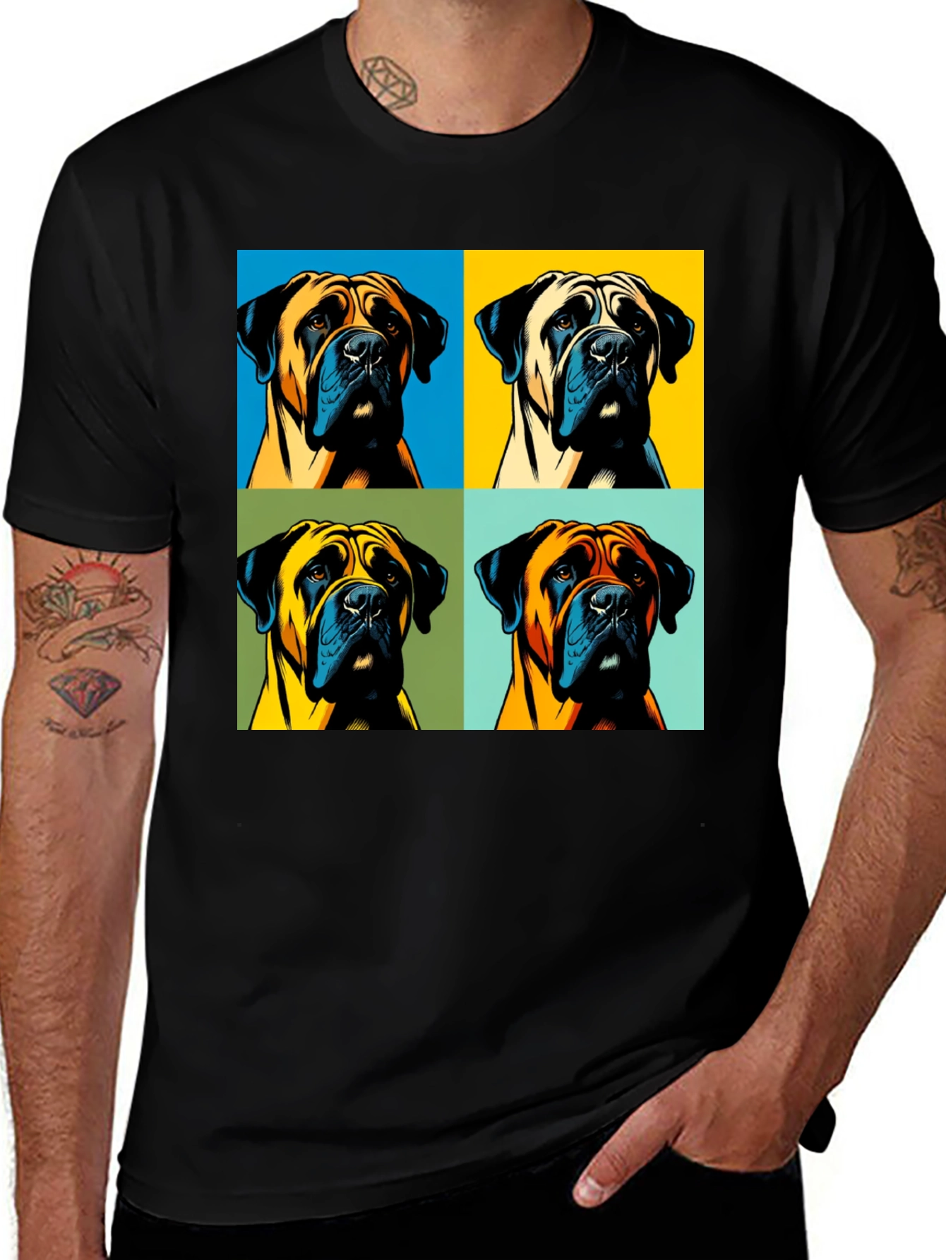 Variant 12 of Pop Art Dog Graphic T-Shirt - Unique Boxer Tee