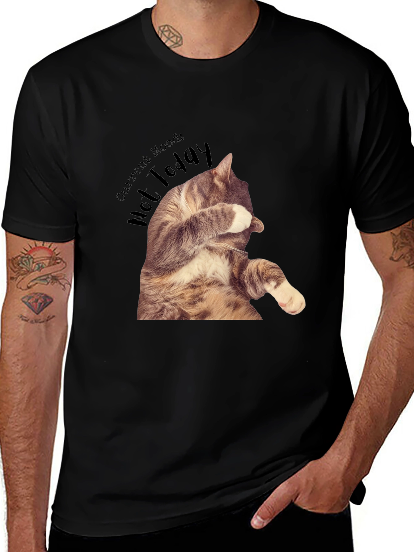 Moody Cat Graphic T-Shirt - Not Today!