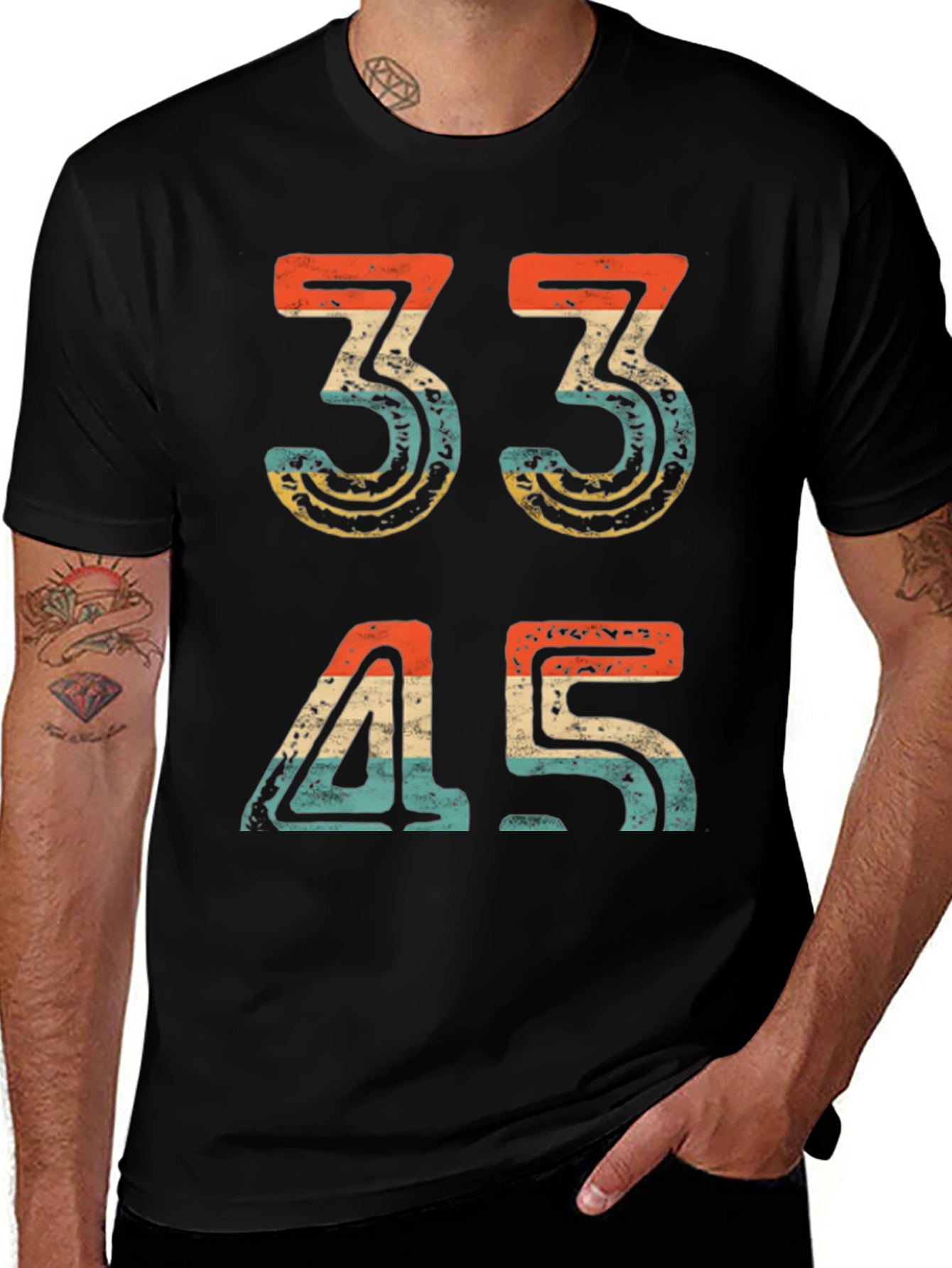 Variant 11 of Retro 33 45 RPM Record Speed T-Shirt