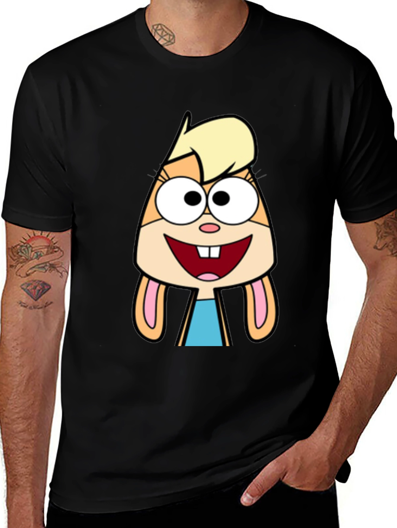 Variant 29 of Cartoon Character Black T-Shirt