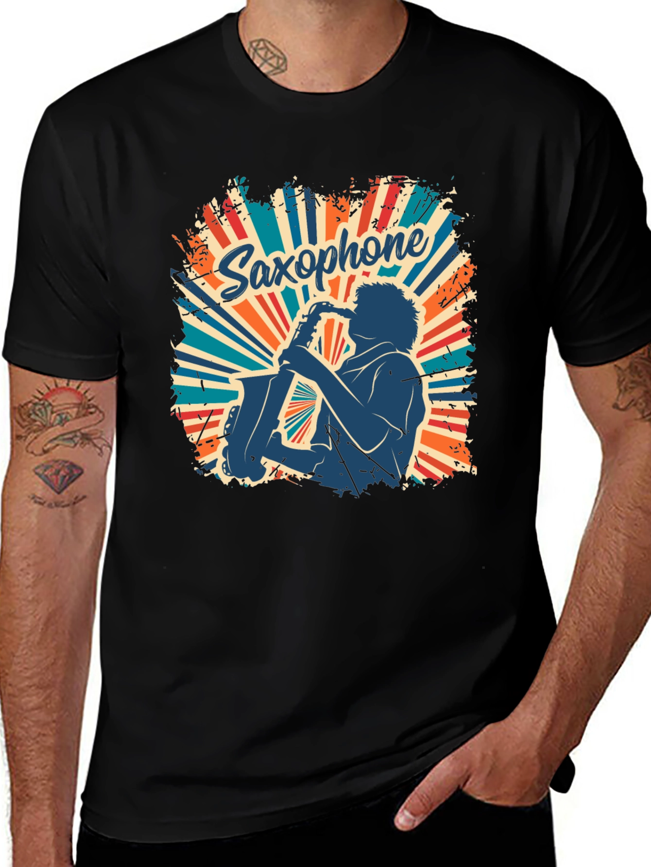 Variant 4 of Retro Saxophone Player Graphic T-Shirt