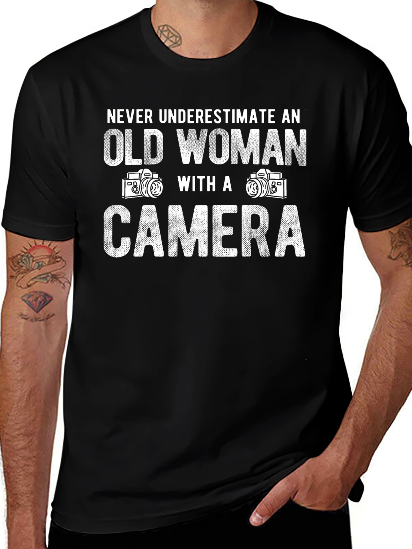 Variant 22 of Old Woman Camera Graphic T-Shirt