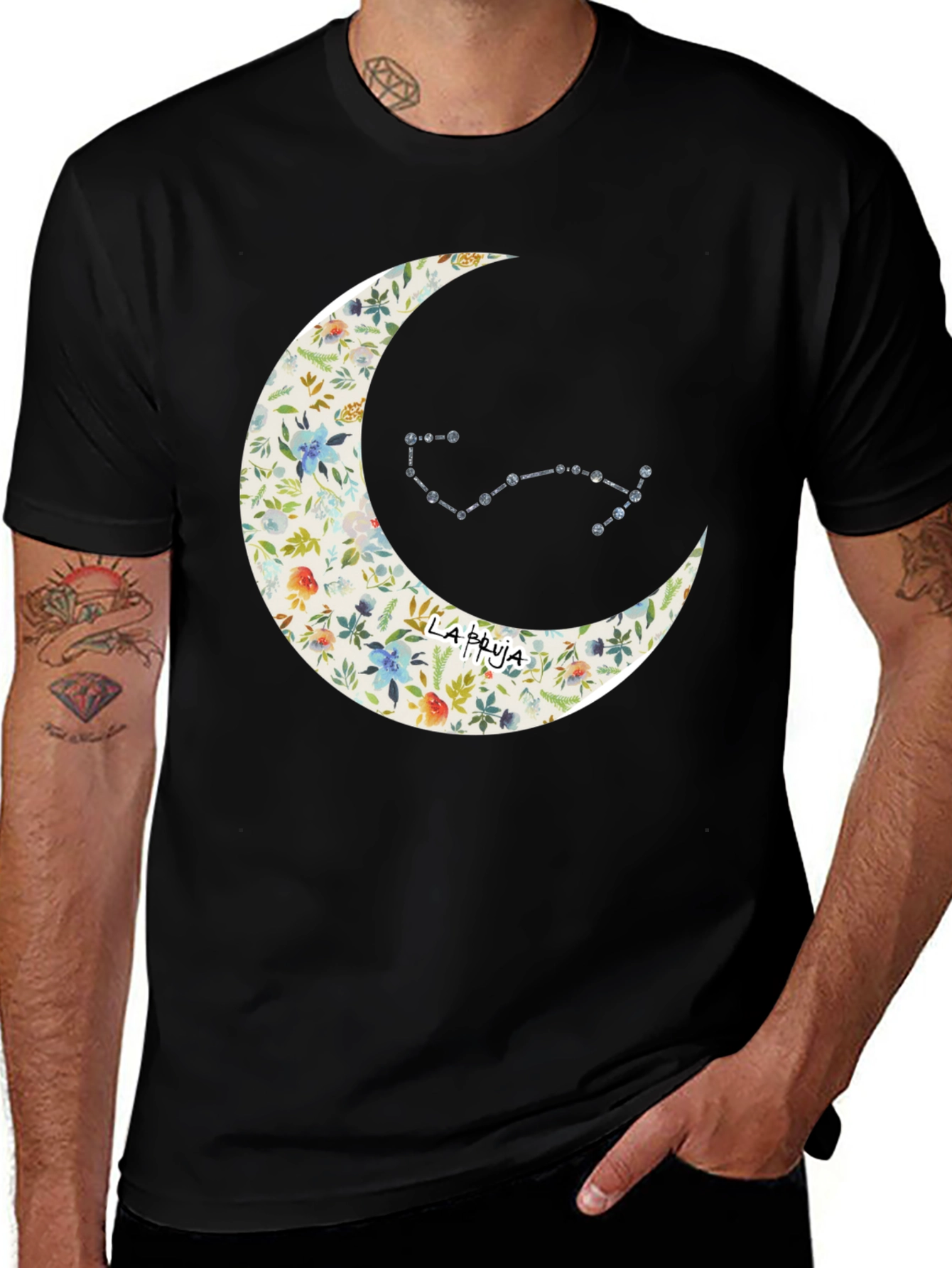 Variant 16 of Floral Moon & Constellation Graphic Tee