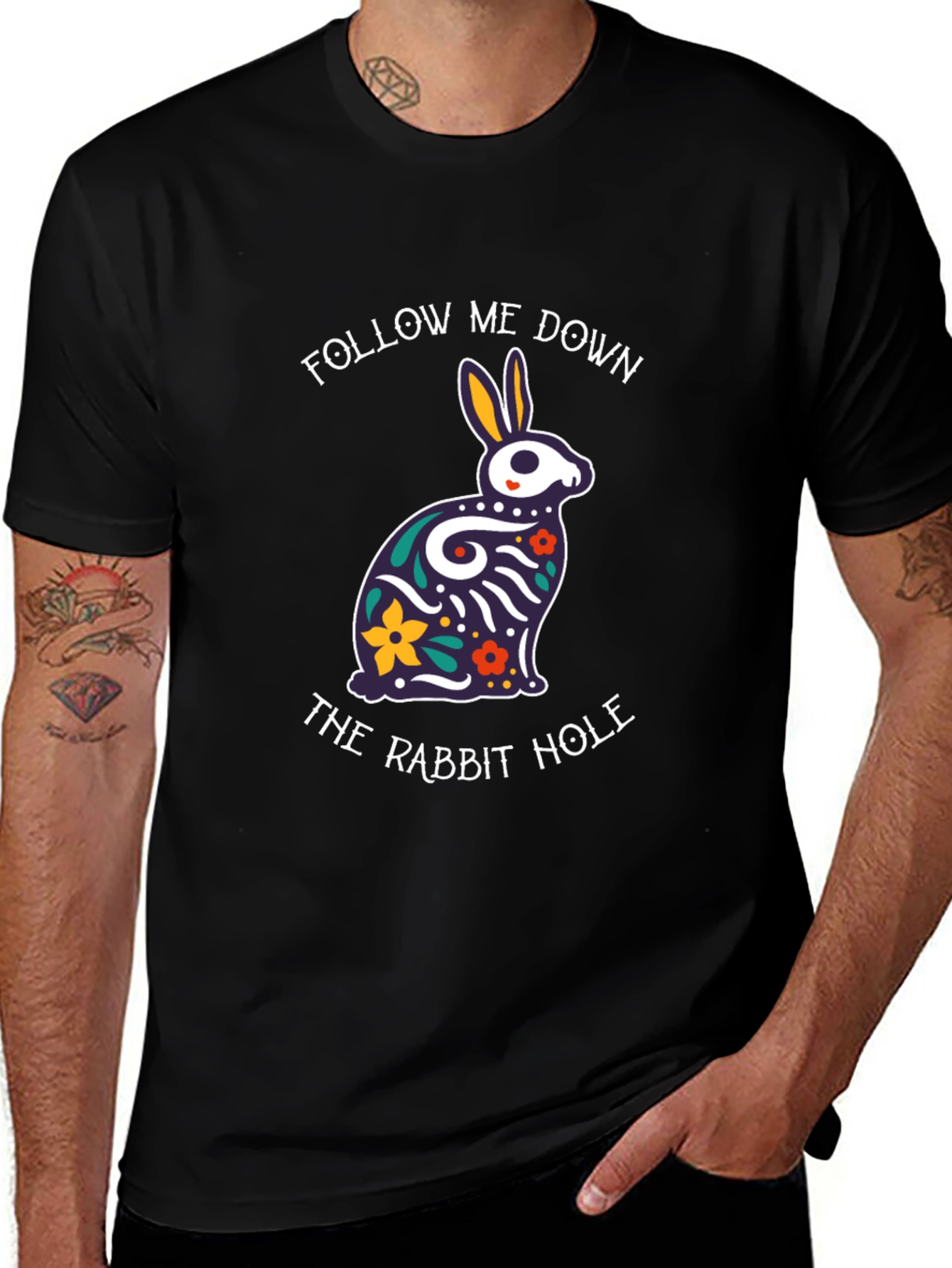 Variant 9 of Rabbit Hole Tee - Follow Me Down Graphic T-Shirt