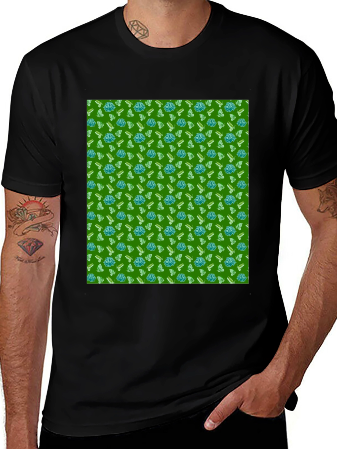Green Anatomy Pattern T-Shirt
