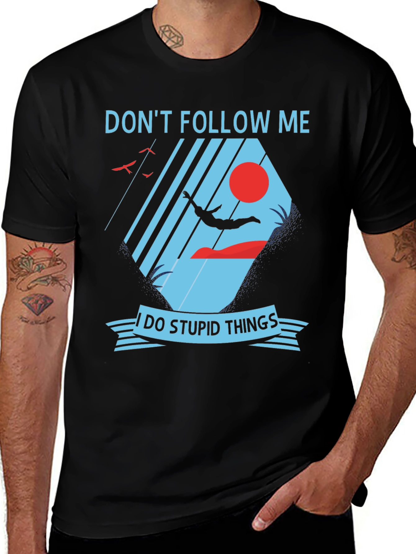Variant 20 of Don't Follow Me Black Graphic Tee
