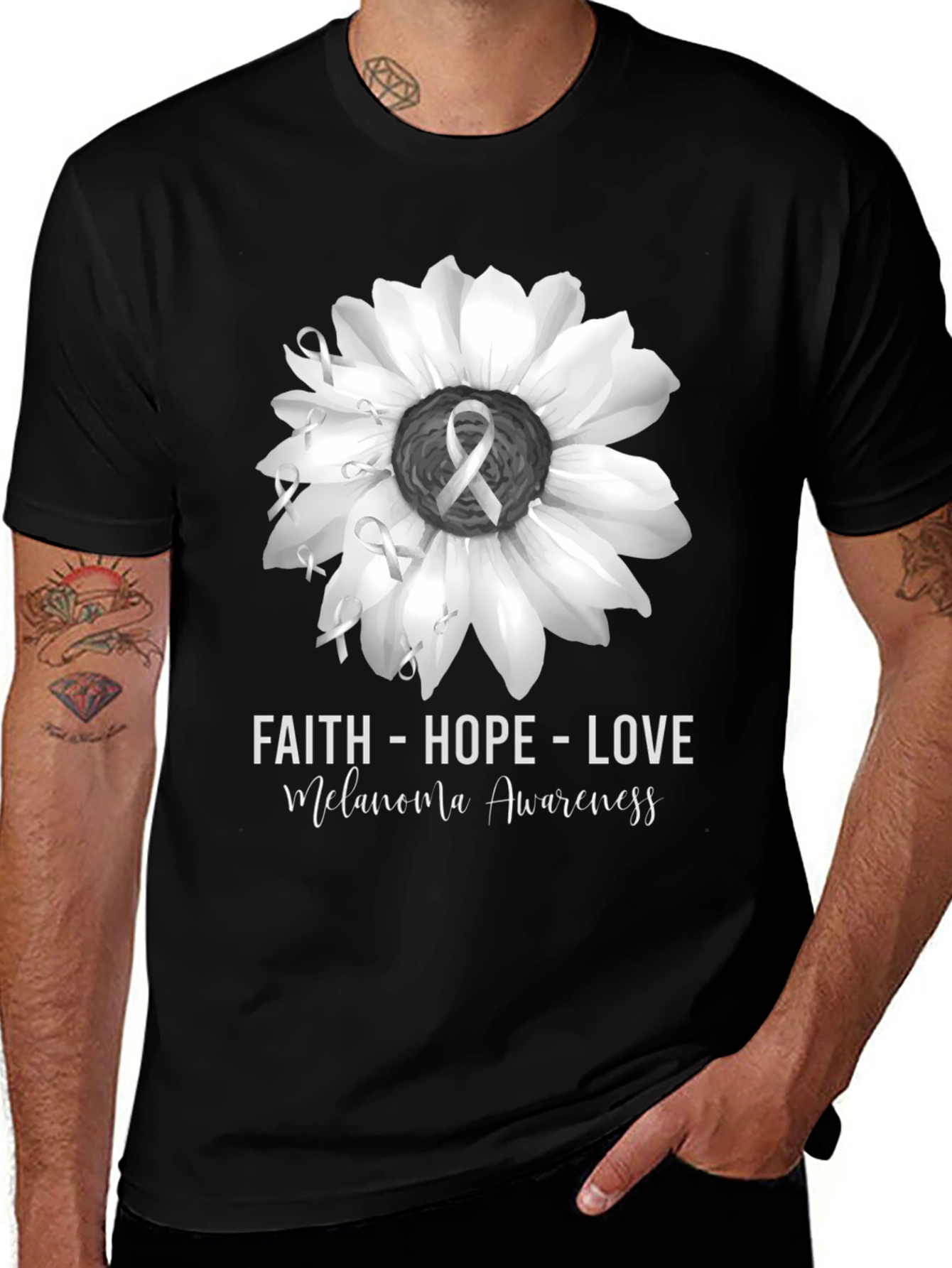 Variant 16 of Faith Hope Love Melanoma Awareness T-Shirt