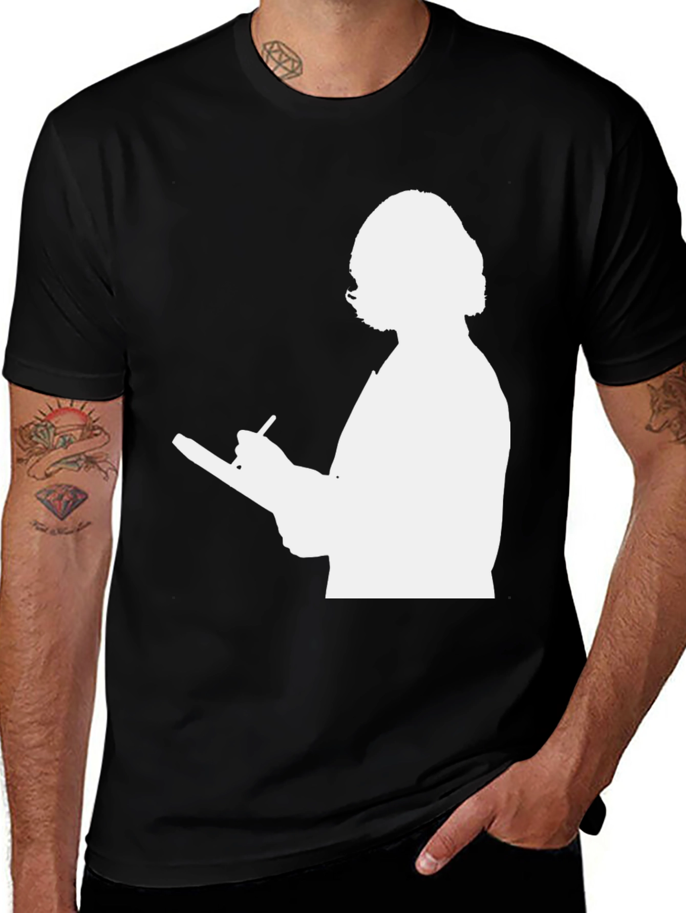 Variant 8 of Silhouette Writer T-Shirt - Classic Black Tee