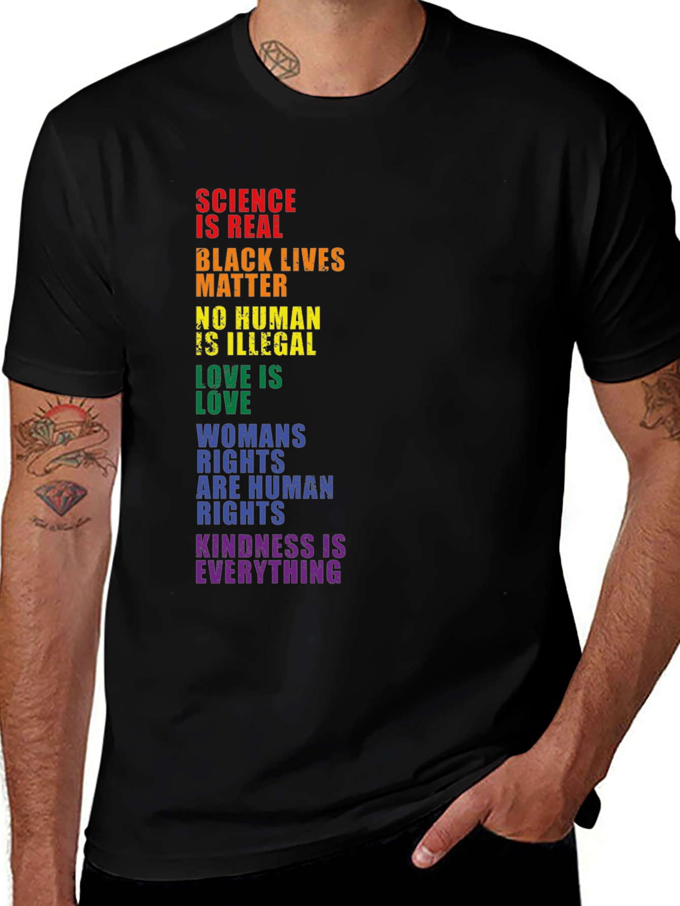 Variant 23 of Equality Black Graphic T-Shirt - Science is Real Love is Love
