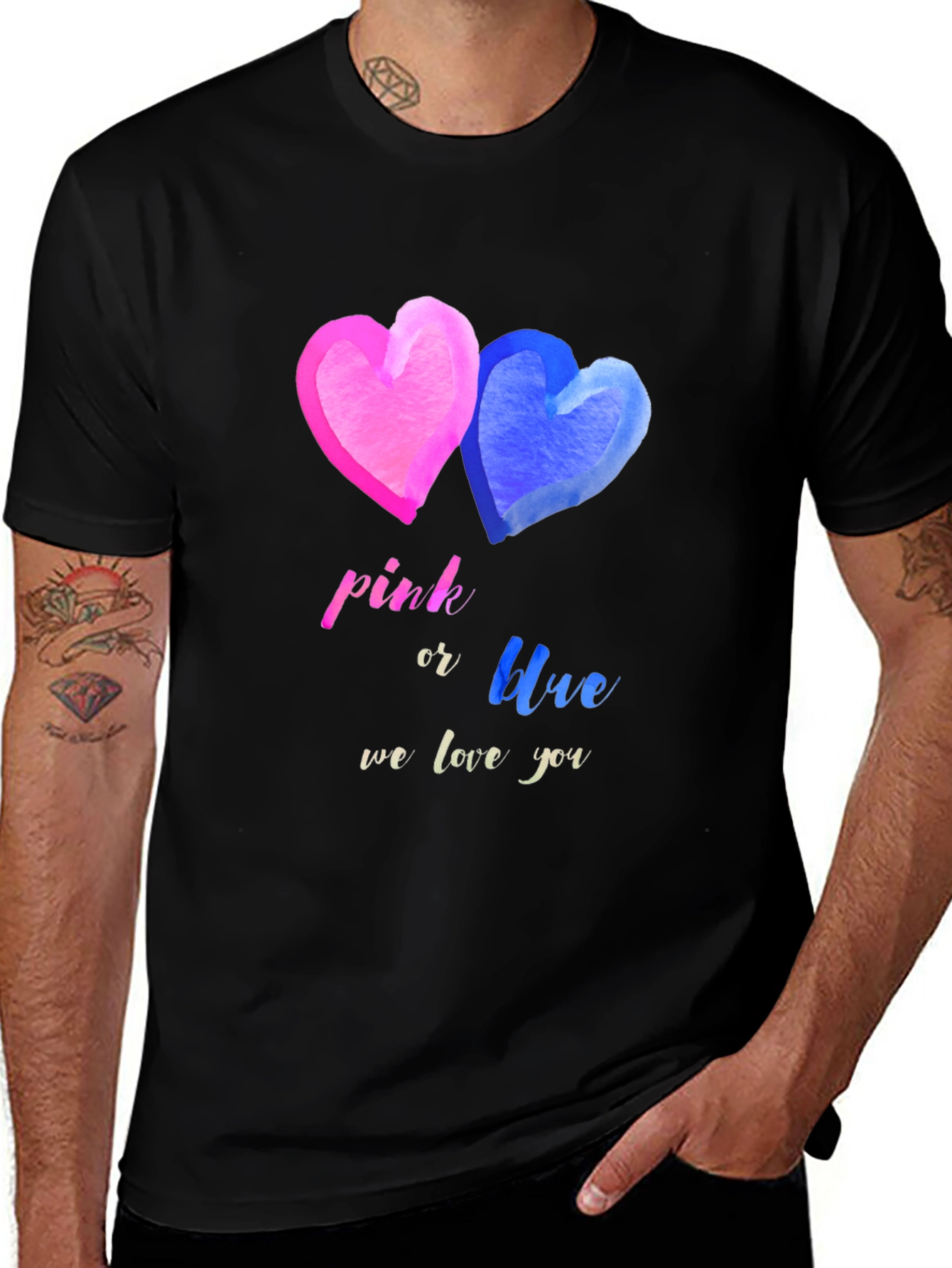 Variant 27 of Pink or Blue We Love You Gender Reveal T-Shirt