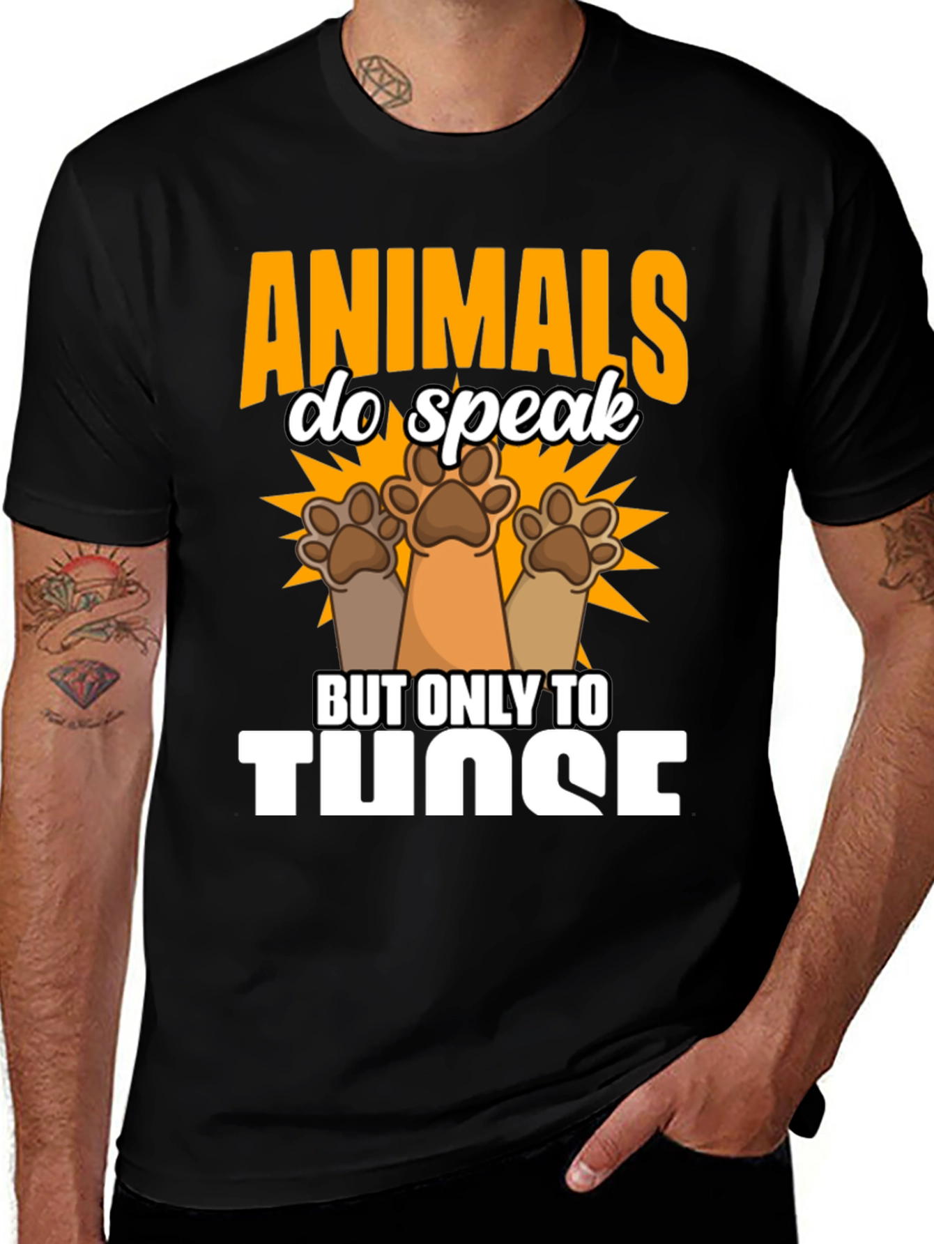 Variant 17 of Animals Speak T-Shirt:  Cute Paw Print Tee