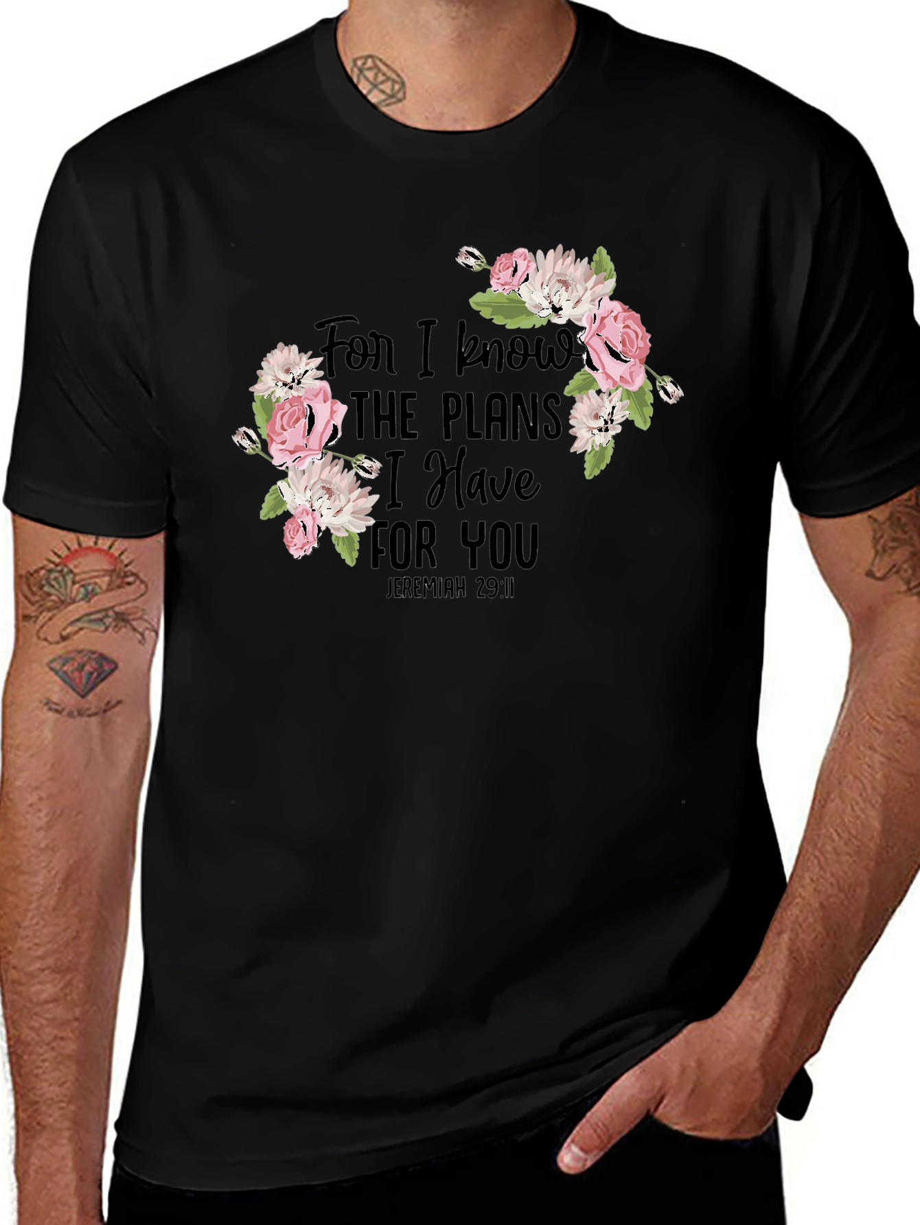 Variant 17 of Floral Jeremiah 29:11 Graphic Tee