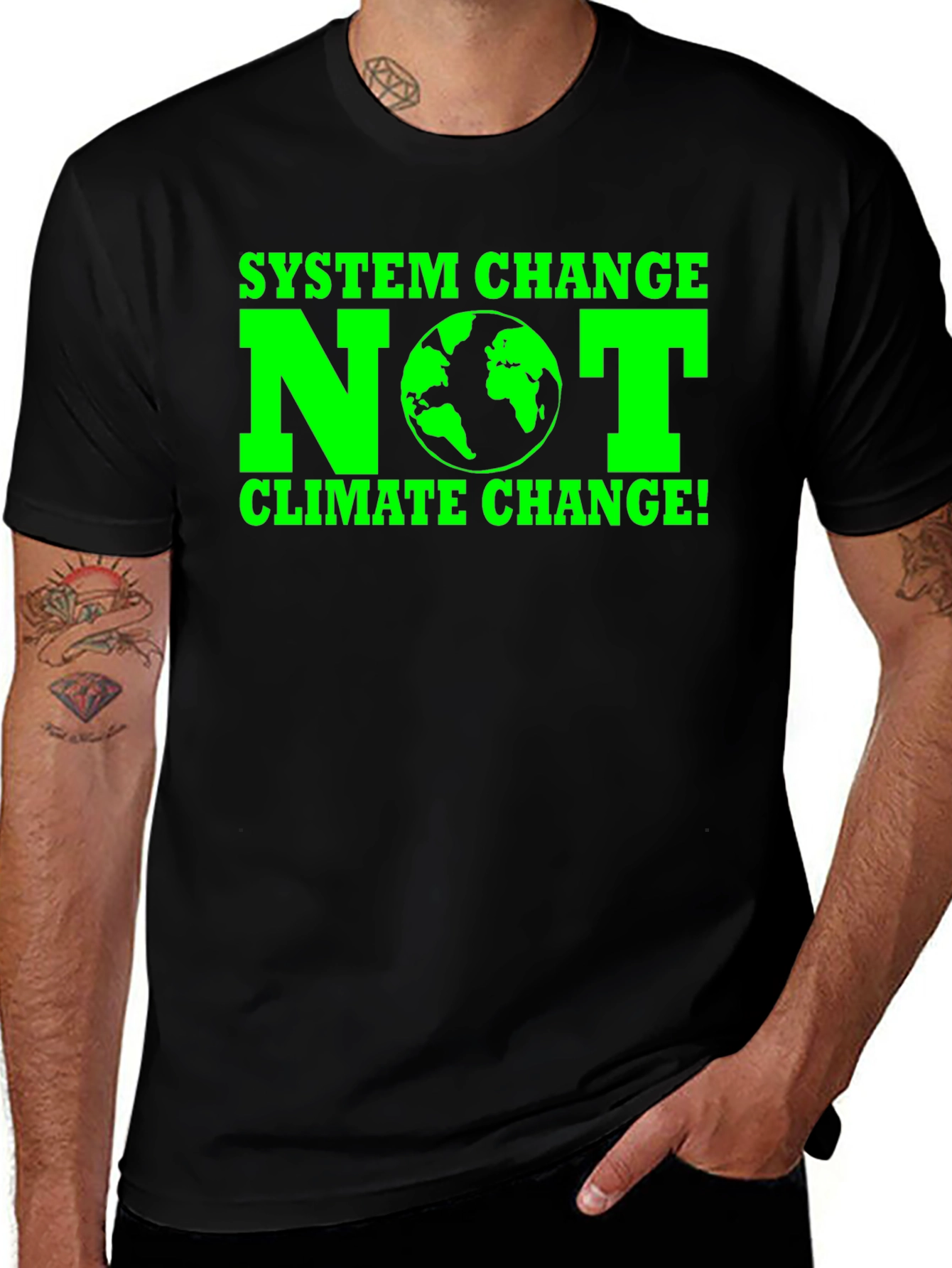 Variant 10 of System Change NOT Climate Change T-Shirt