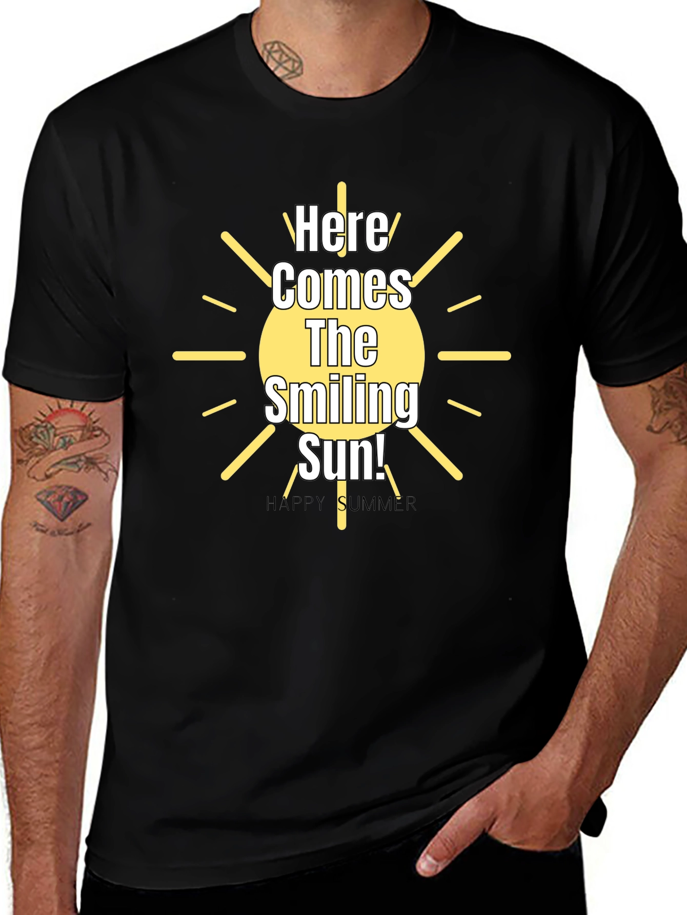Variant 9 of Smiling Sun Graphic Tee - Happy Summer Vibes